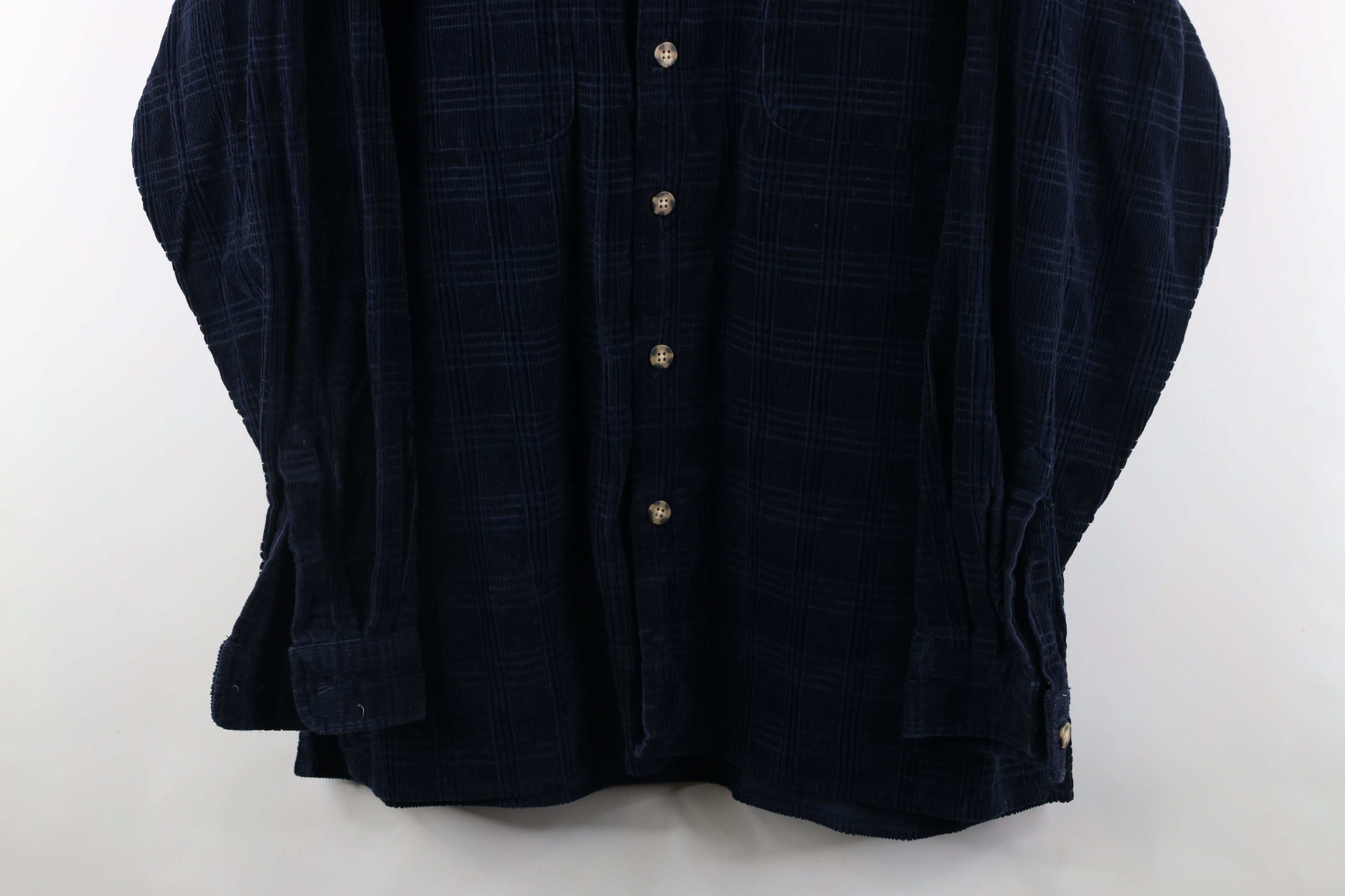 Vintage Vintage 90s Streetwear Fit Heavyweight Corduroy Button Shirt Size US L / EU 52-54 / 3 - 3 Thumbnail