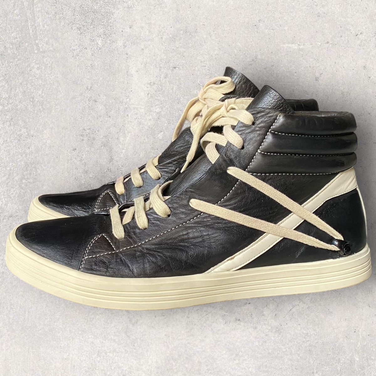 image of Rick Owens Geothrash High Top Shoes in Black, Men's (Size 12)