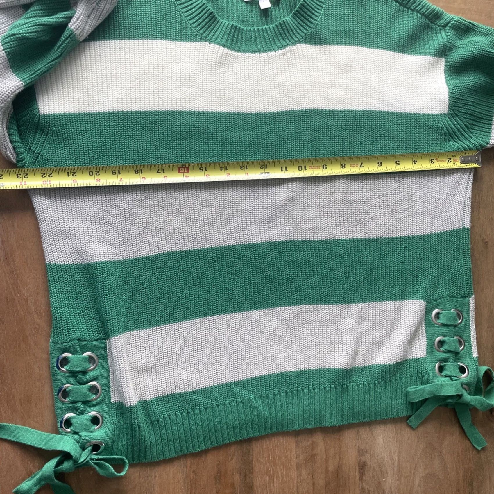 Vintage Minnie Rose Striped Long Sleeve Sweatshirt Womens L Cashmere Cotton Knit Pullover Round Neck Casual Luxury 90s Y2K City Fall Winter Size L / US 10 / IT 46 - 5 Thumbnail