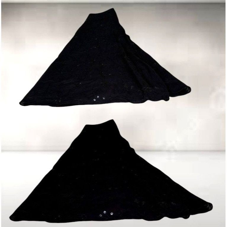 Liz Claiborne Vintage Liz Claiborne Black Sequined Maxi Skirt Size 6 Embro Size 28" / US 6 / IT 42 - 8 Thumbnail