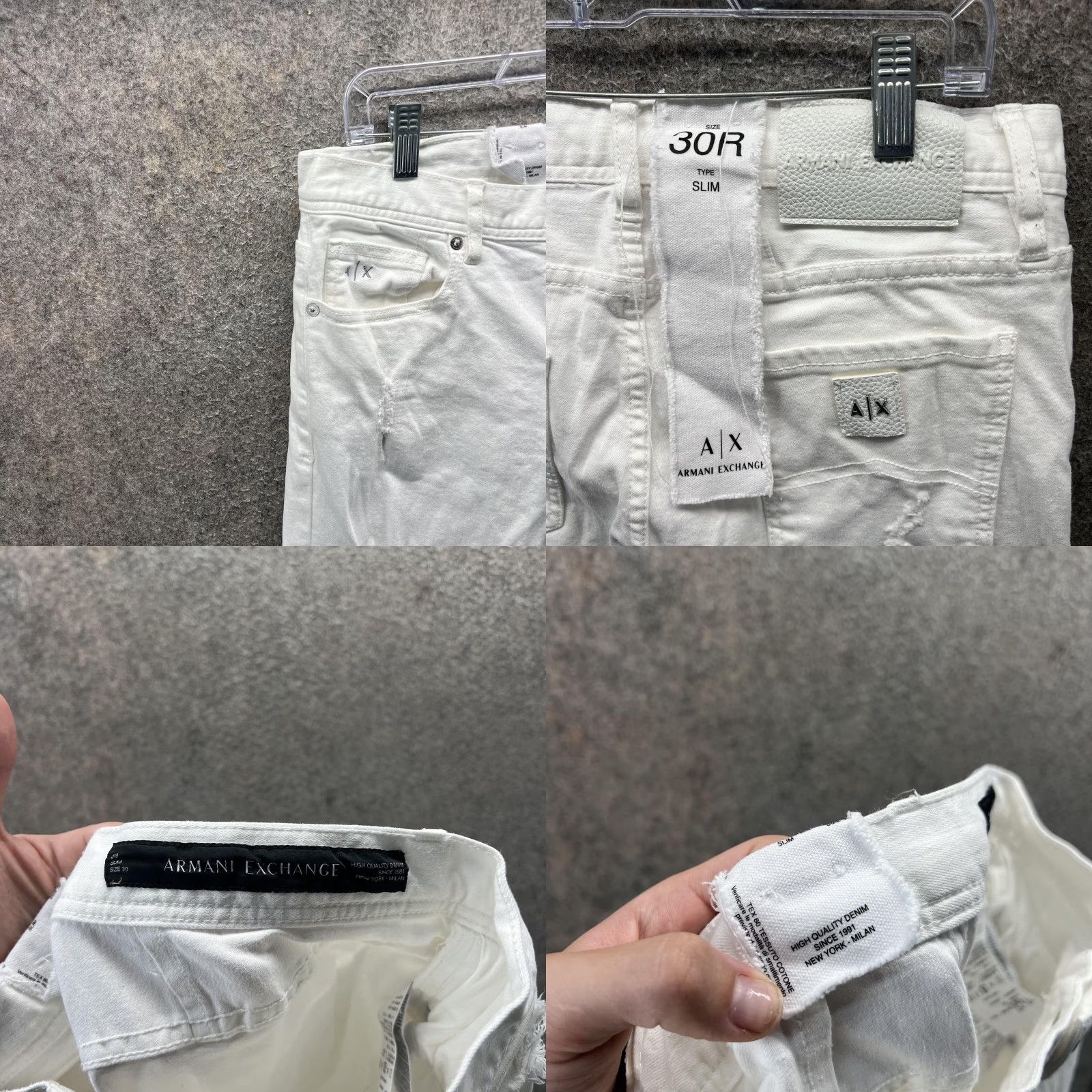 Armani Exchange Armani Exchange Jeans Mens 30R White Slim Distressed Denim 5-Pocket Zip Fly Modern Look Pants Mens Size US 30 / EU 46 - 8 Thumbnail