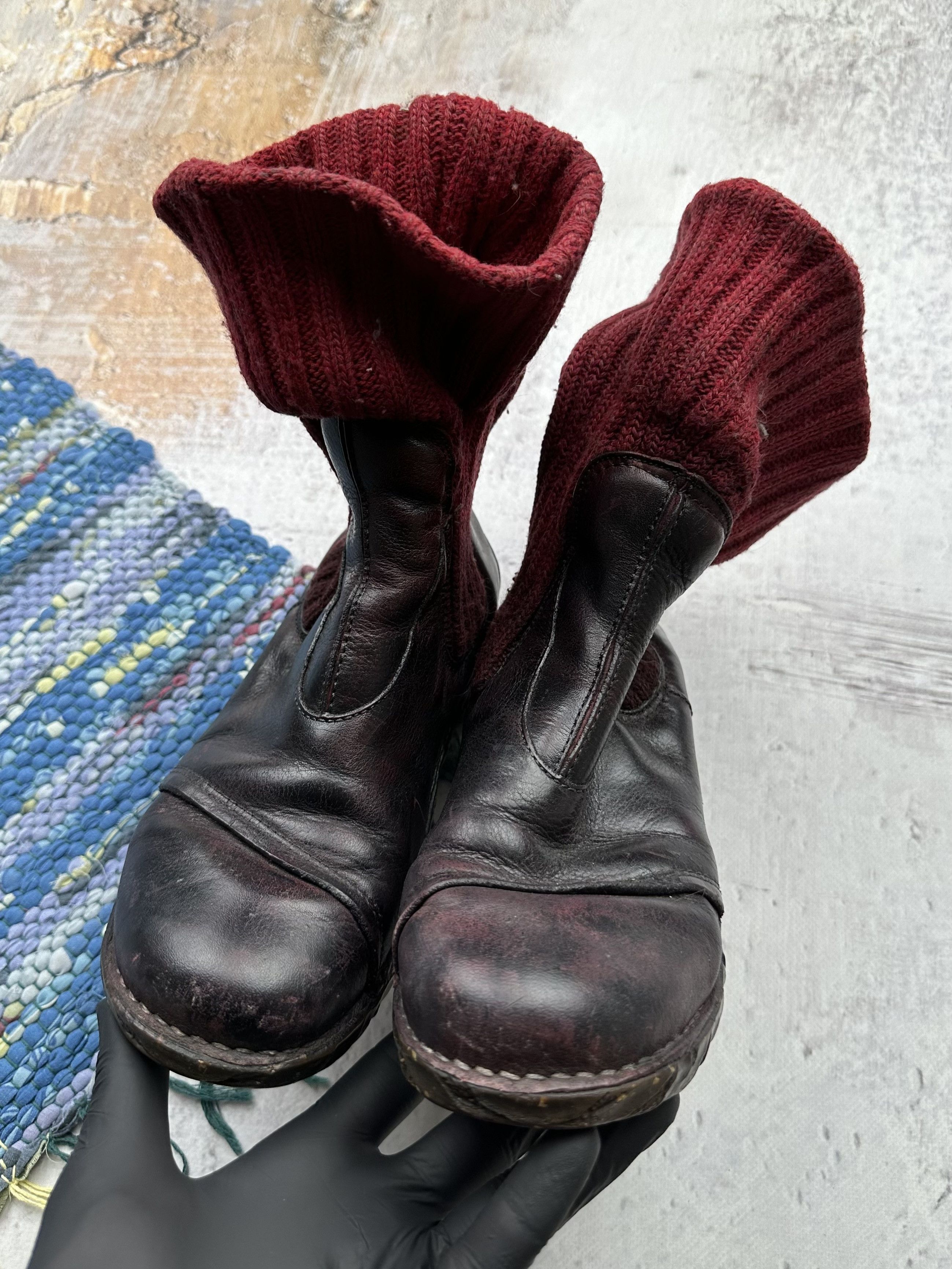 Japanese Brand Vintage Futuristic Leather Boots With Wool Toe A110D1(567) Size US 9 / IT 39 - 8 Thumbnail