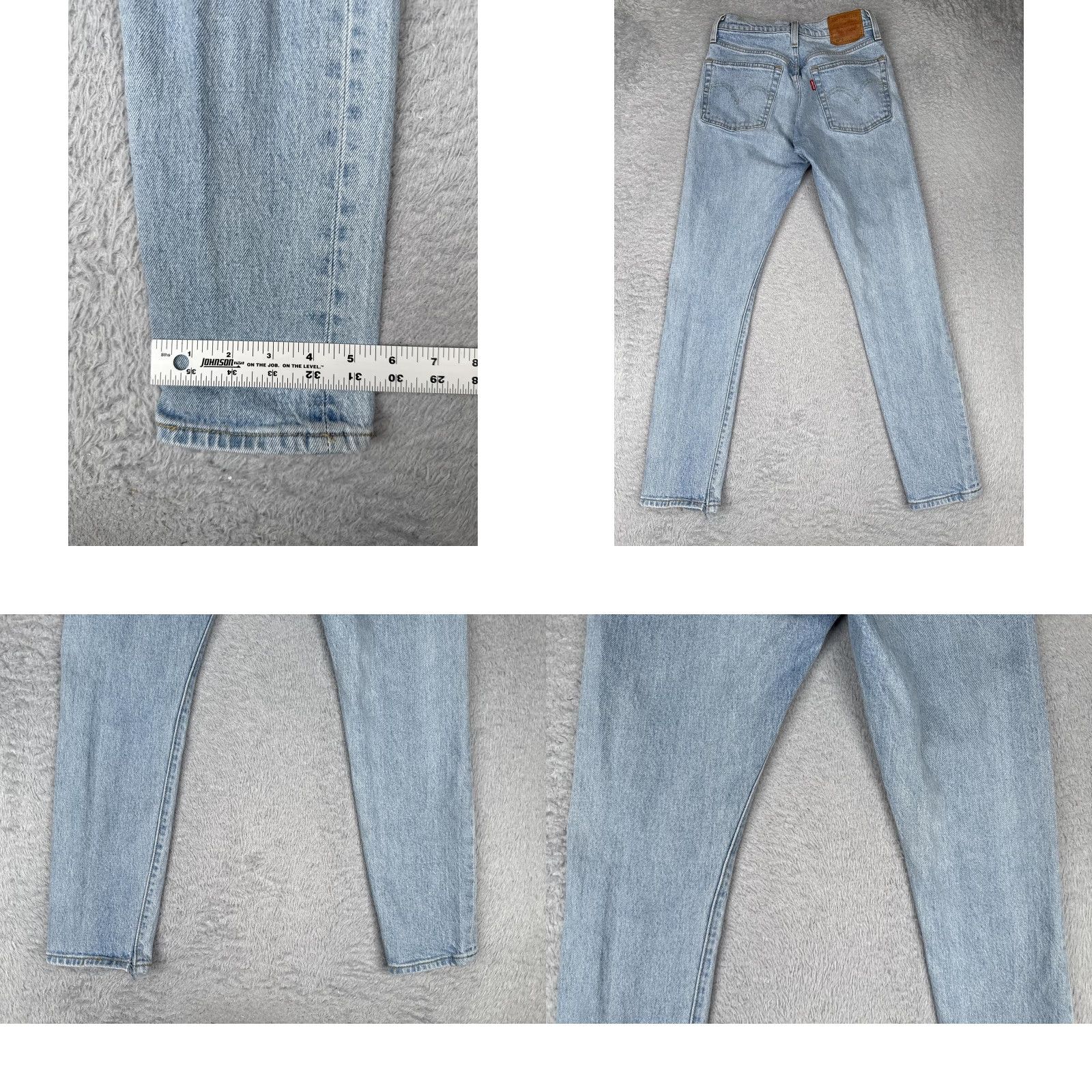 Levi's Levi's 501 Skinny Jeans Womens 24x28 Blue Premium Big E Light Wash High Rise Size 42" / US 20 - 10 Thumbnail