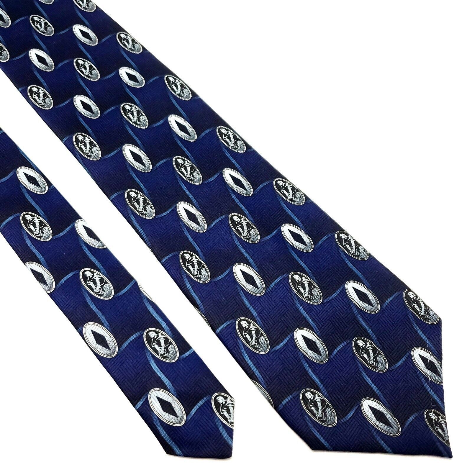 Vintage Johnson Brothers Polyester Tie Blue Geometric Size ONE SIZE - 1 Thumbnail