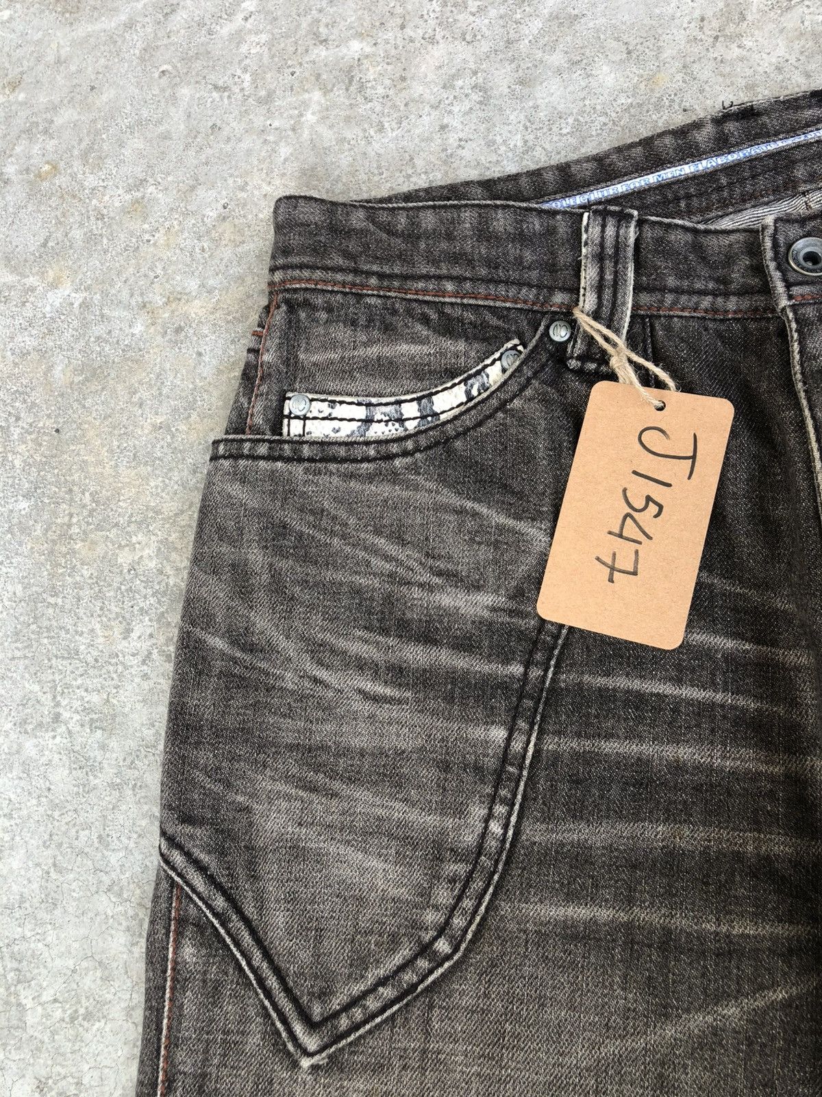 If Six Was Nine Japanese Nicole Club Flared Jeans Snake Skin Distressed Size US 32 / EU 48 - 14 Thumbnail