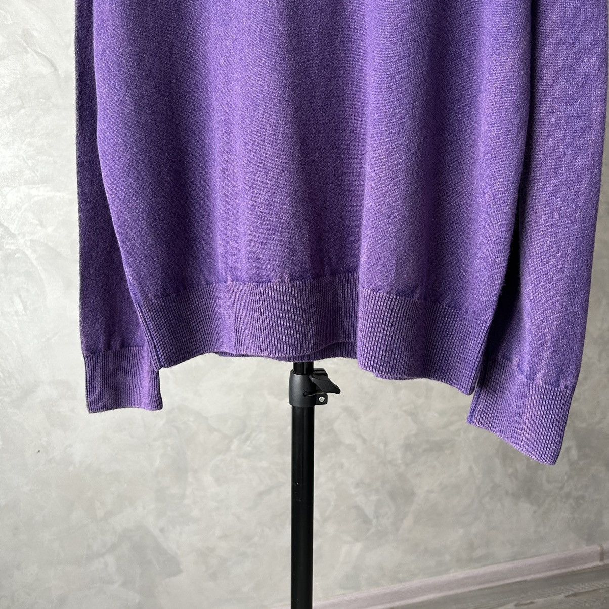 Luigi Borrelli Borrelli Napoli 100% Cashmere Purple Garment Dyed Sweater Size US XL / EU 56 / 4 - 6 Thumbnail