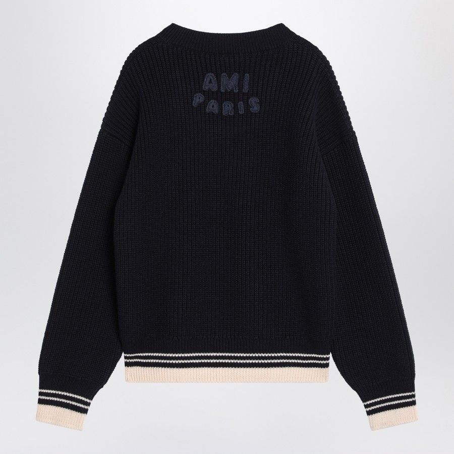 AMI o1d2blof0625 Sweater in Navy Blue Size US L / EU 52-54 / 3 - 2 Thumbnail