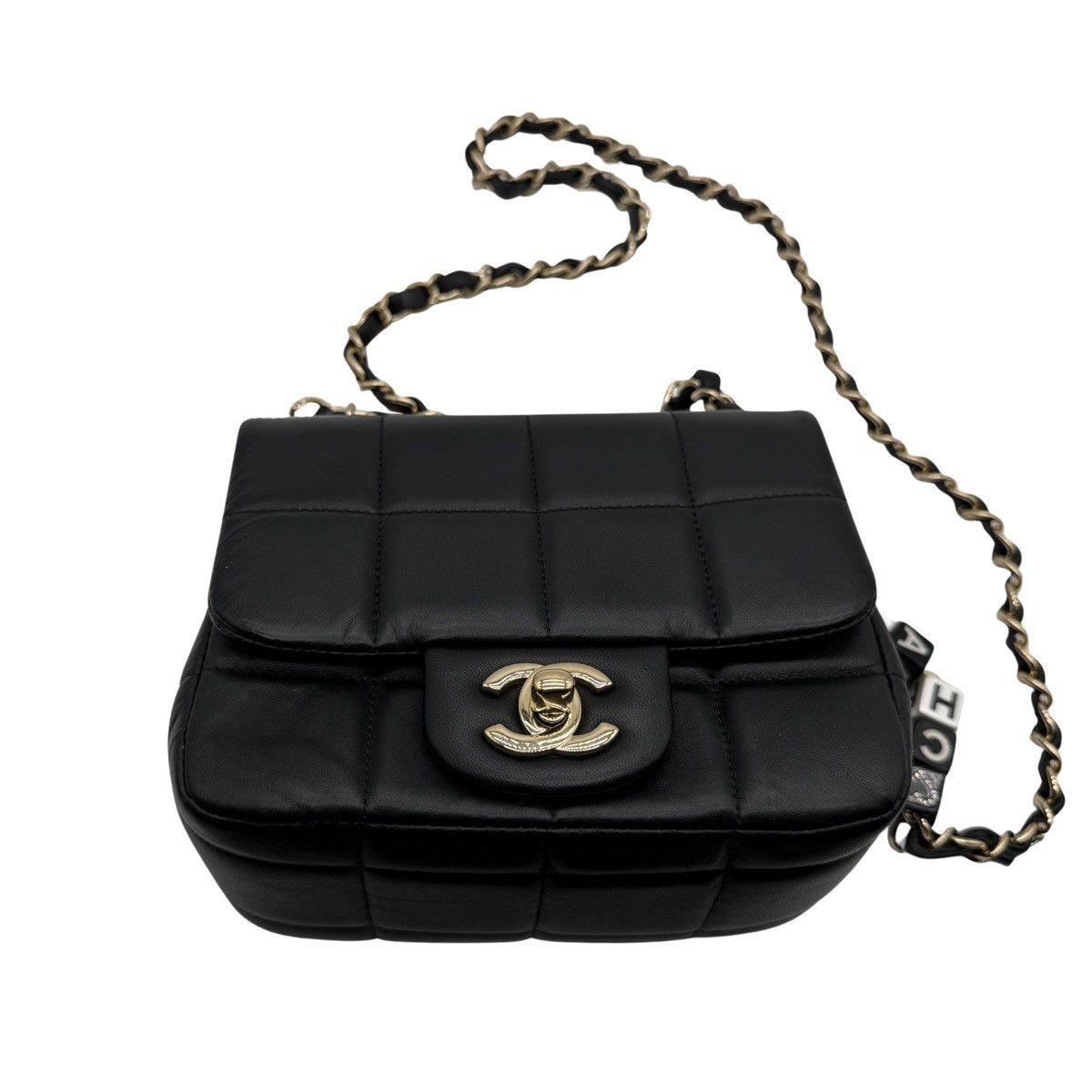 Chanel Chanel Monaco Mini Square Flap Bag Black Lambskin Size ONE SIZE - 7 Thumbnail