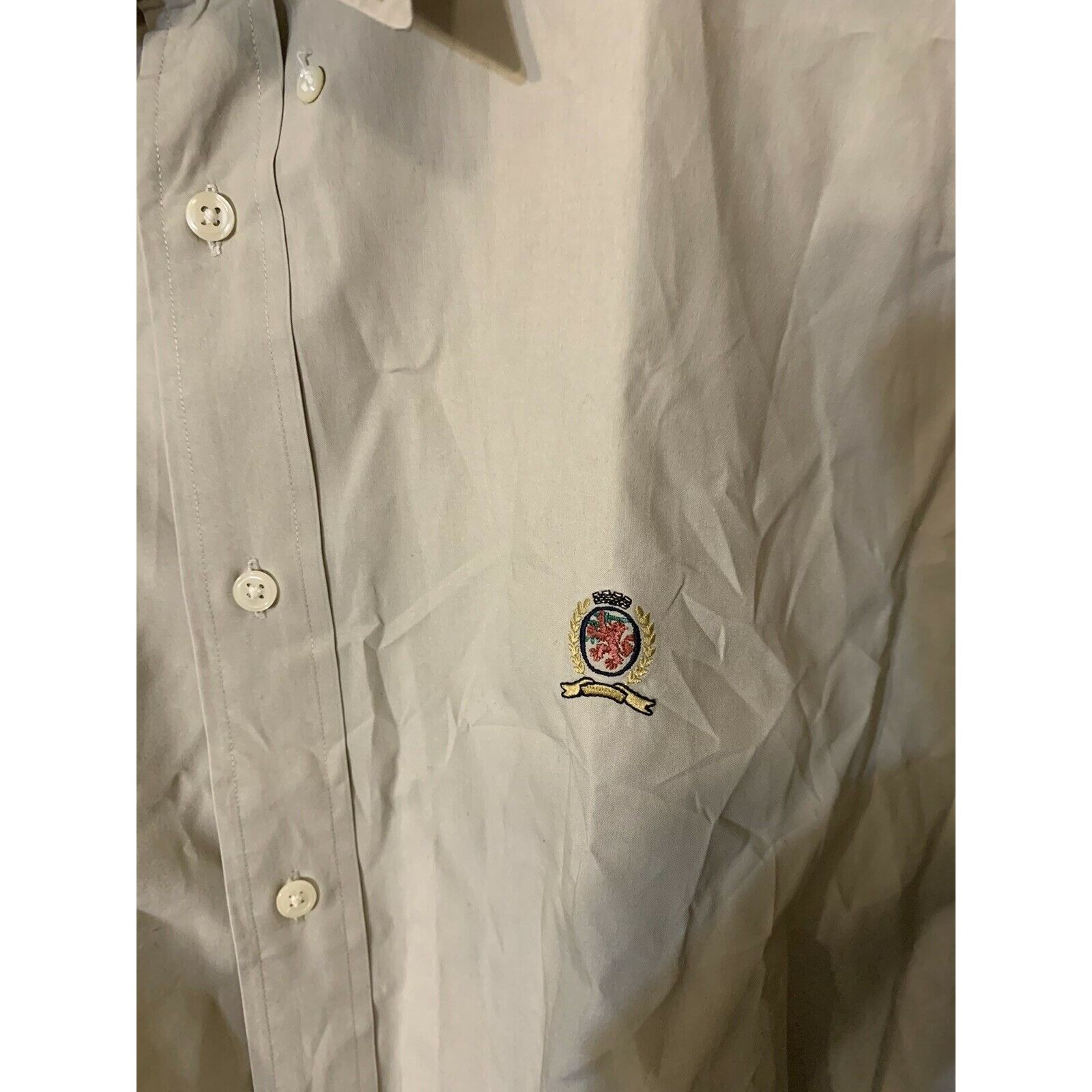 Tommy Hilfiger Tommy Hilfiger Men’s Sz L Shirt Long Sleeve Button Tan Beige Size US L / EU 52-54 / 3 - 3 Thumbnail