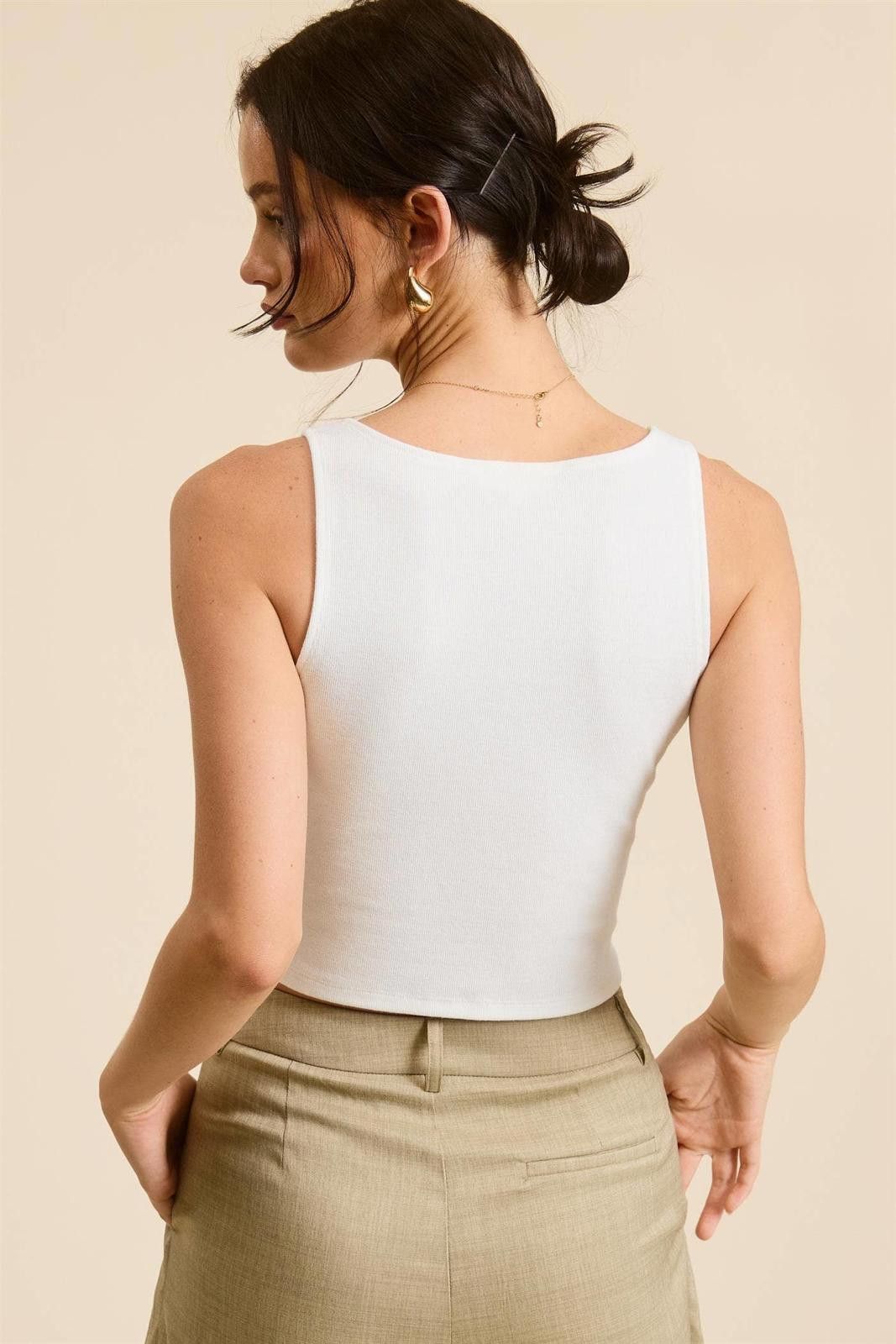 Other Scoop Neck Corset Lace Up Sleeveless Tank Size S / US 4 / IT 40 - 8 Thumbnail