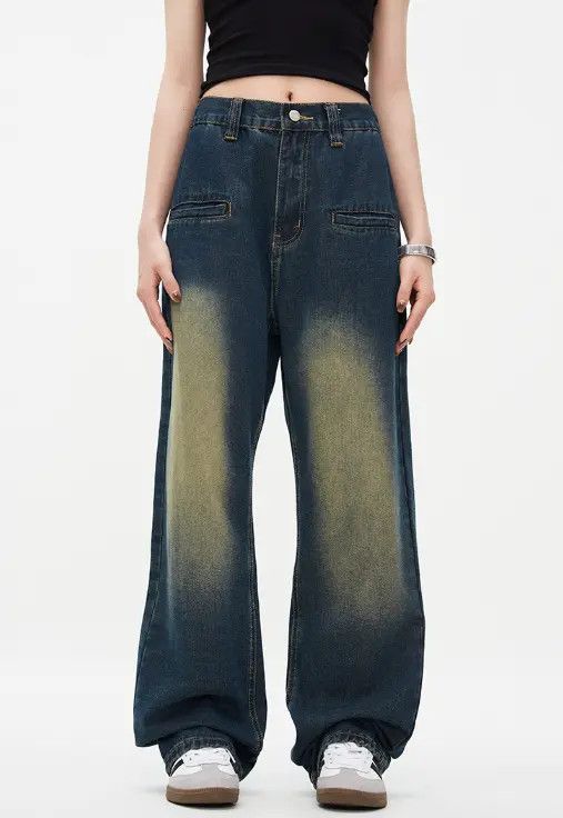 VIBE Vintage washed straight loose casual jeans y2k Size US 32 / EU 48 - 6 Thumbnail