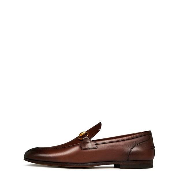Gucci GUCCI Men'S Horsebit Leather Jordaan Loafers Size US 8 / EU 41 - 3 Thumbnail