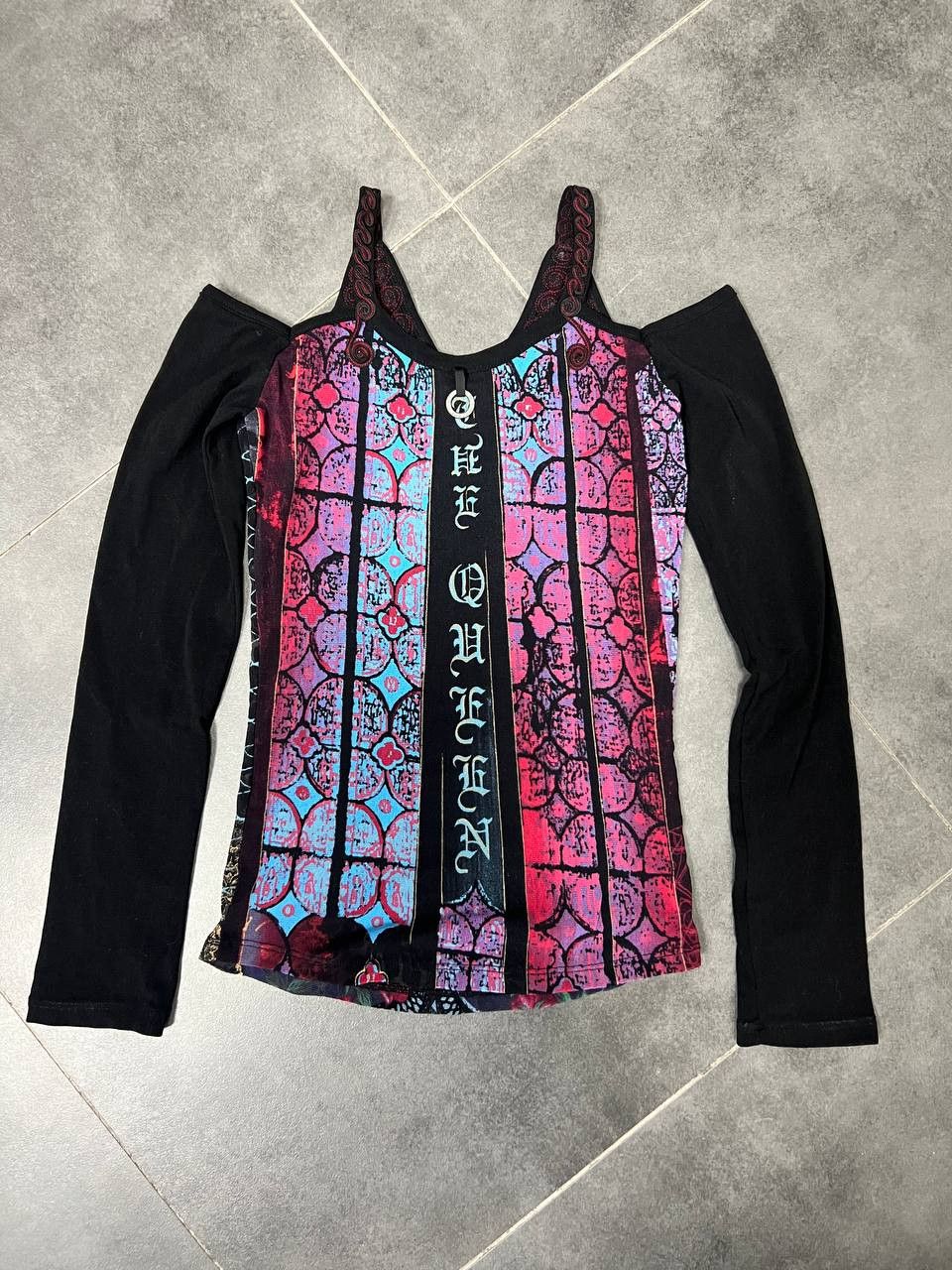 Jean Paul Gaultier SAVE THE QUEEN mesh top engraving JPG style y2k Size M / US 6-8 / IT 42-44 - 4 Thumbnail