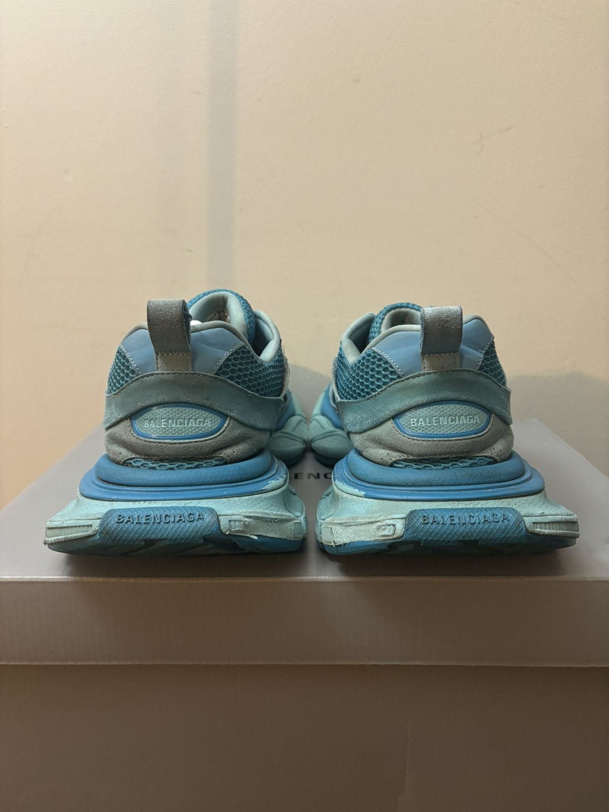 Balenciaga Balenciaga 3XL Suede Mesh Sneakers Teal Blue Size US 13 / EU 46 - 5 Thumbnail