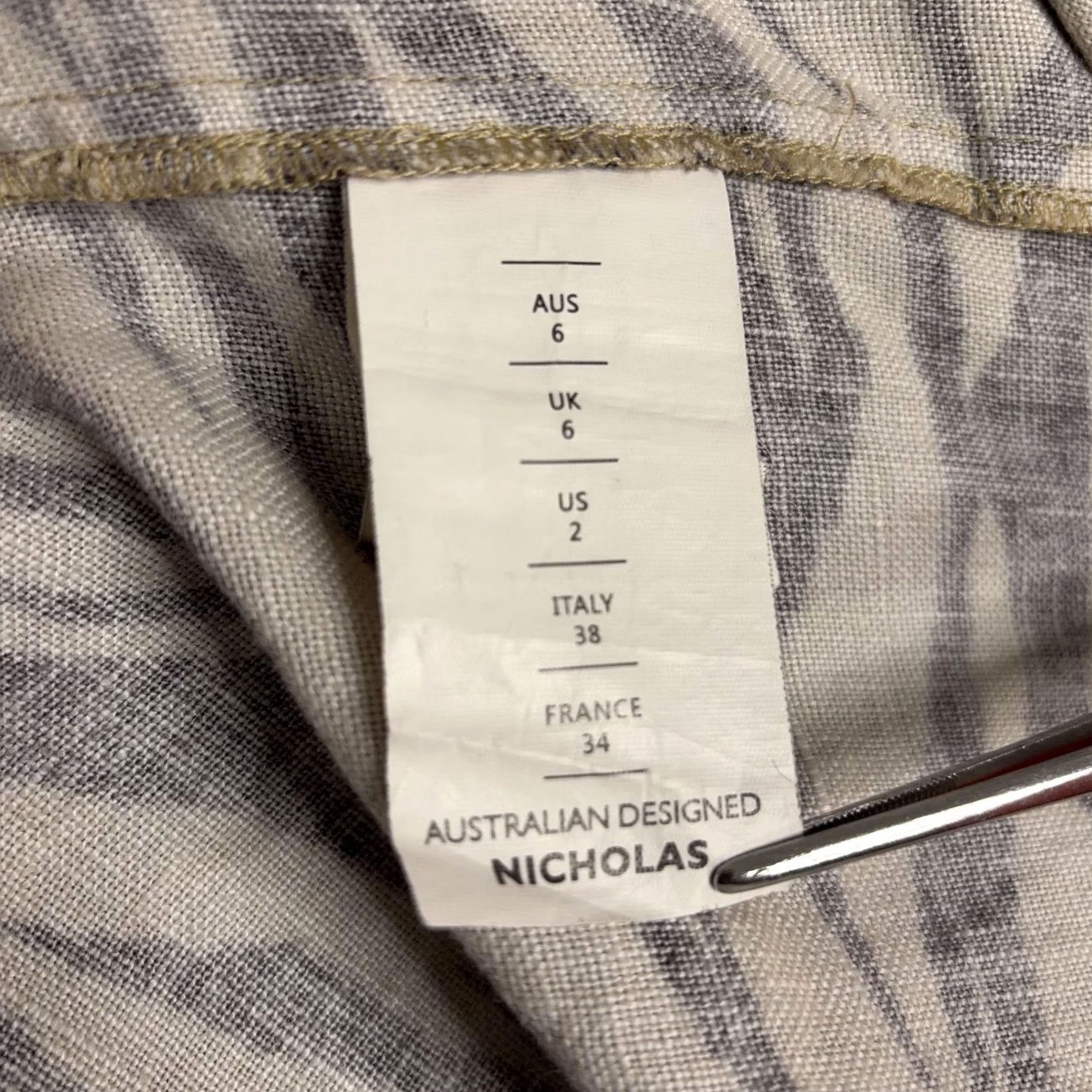 NICHOLAS VINTAGE Nicholas Dress Womens US 2 Beige Zebra Print Puff Sleeve Linen Mini Shift Shirt Girls Size XS / US 0-2 / IT 36-38 - 5 Thumbnail