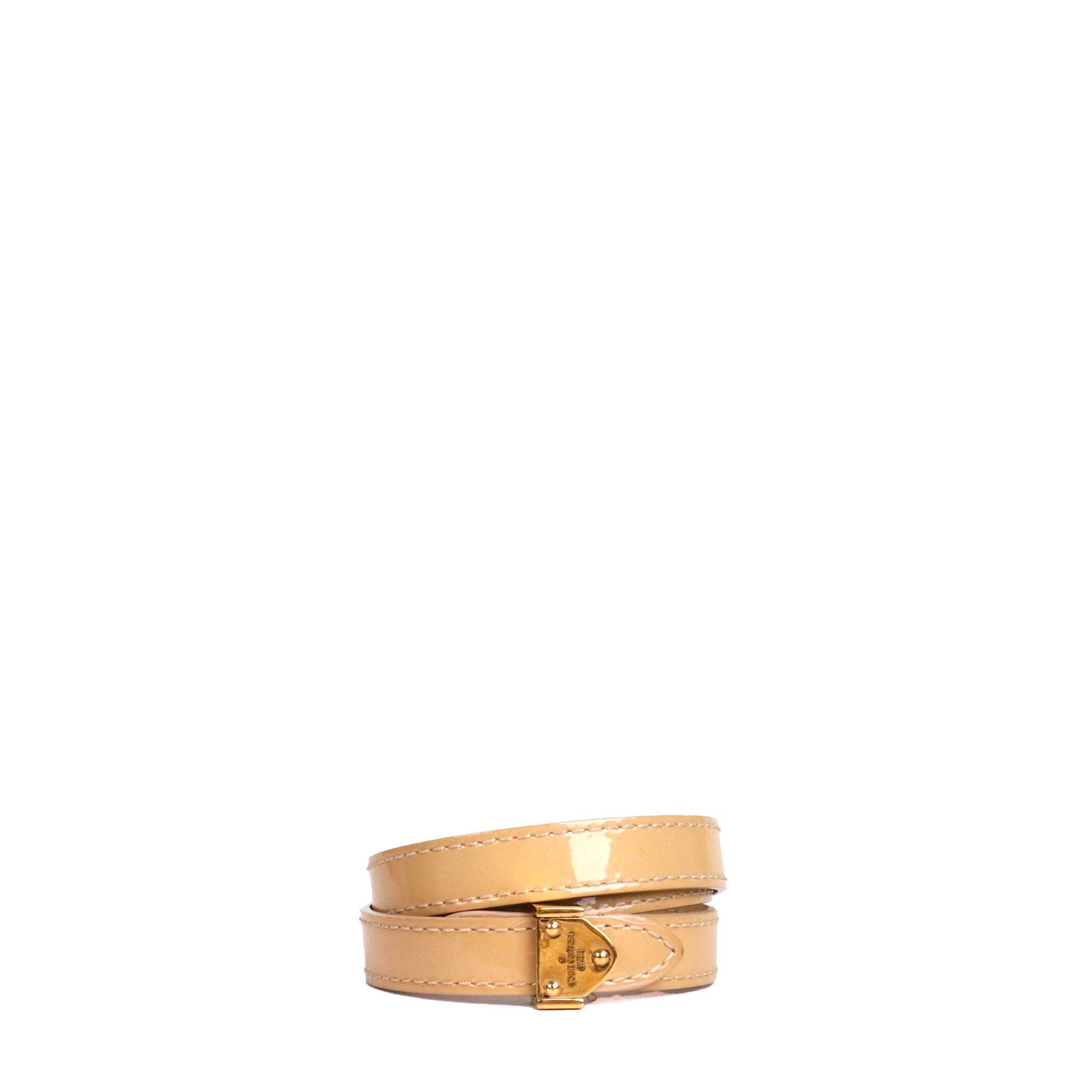 Louis Vuitton LOUIS VUITTON - Louis Vuitton triple tour bracelet in beige leather (T17) Size ONE SIZE - 1 Thumbnail