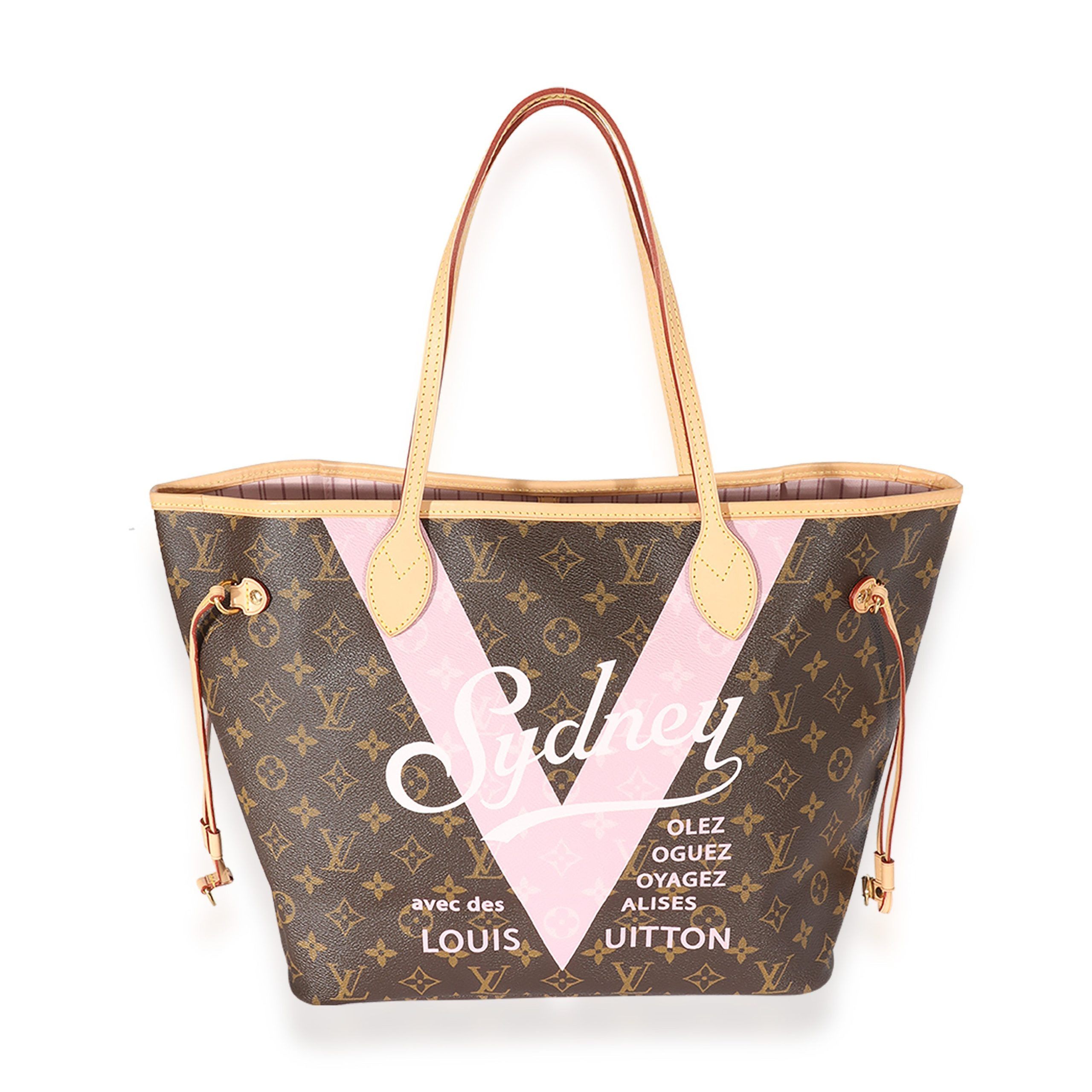 image of Louis Vuitton Monogram Canvas Sydney V Neverfull Mm in Brown, Women's