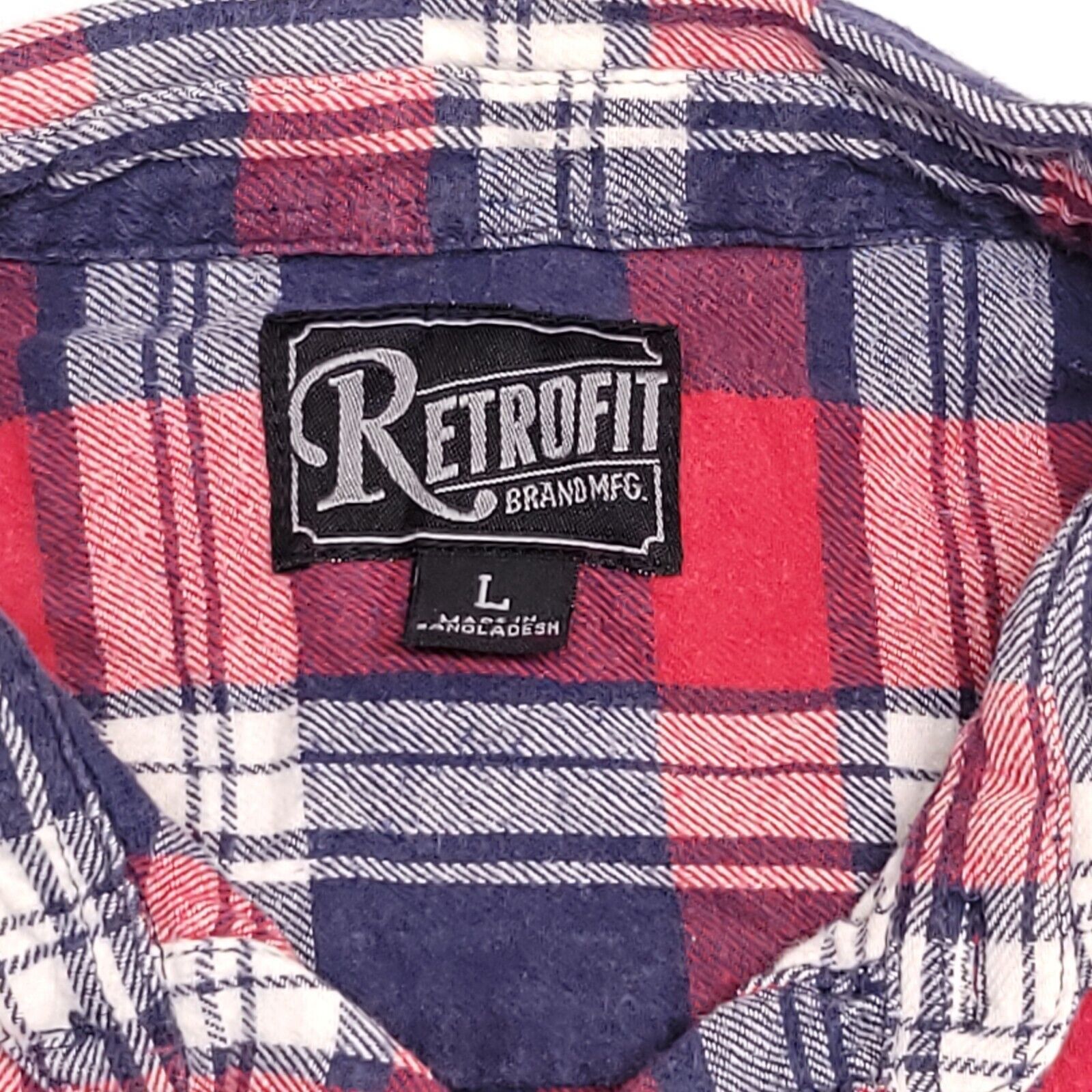Retrofit Retrofit Madras Flannel Shirt Mens Size Large L Red Blue Size US L / EU 52-54 / 3 - 3 Thumbnail