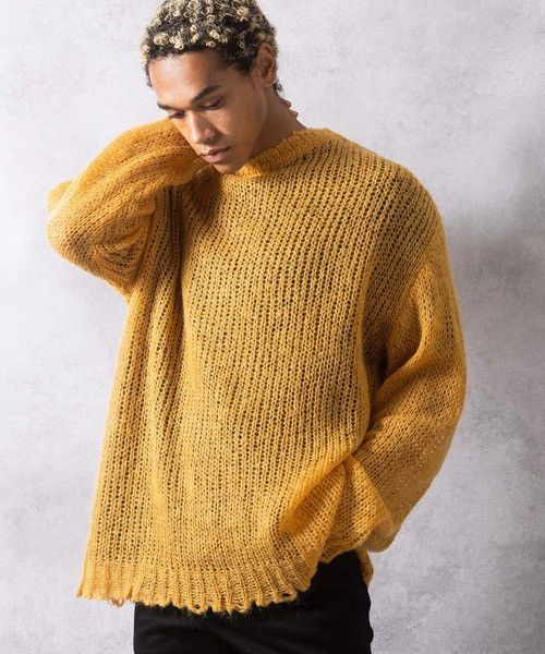 Number (N)ine Number nine MOHAIR MESH WIDE STRIPED KNIT PULLOVER size 2 Size US M / EU 48-50 / 2 - 6 Thumbnail