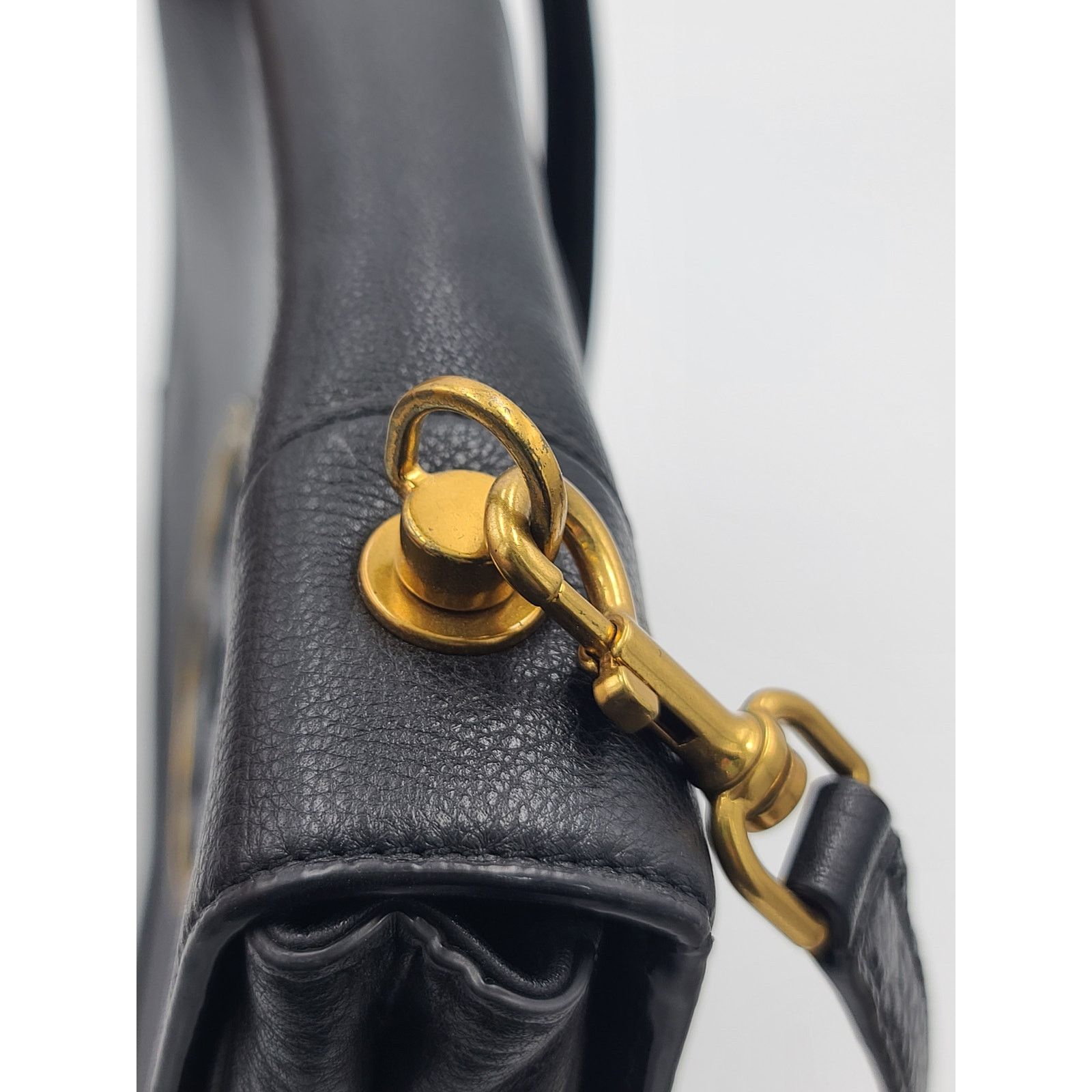Tory Burch Stud Black Leather Full Flap Shoulder Bag