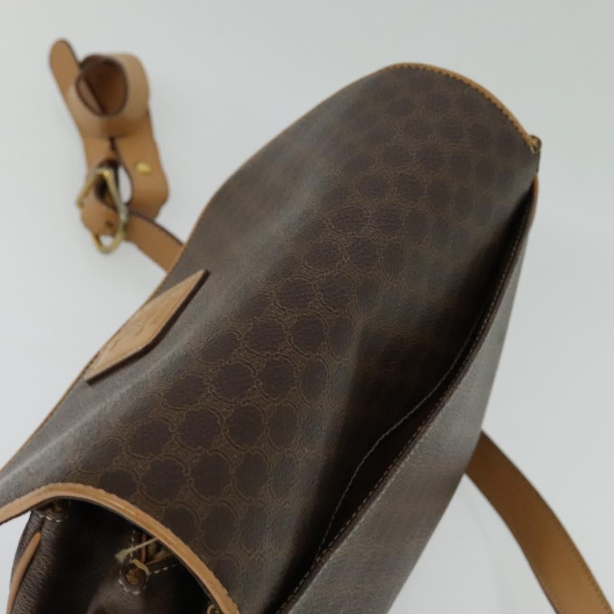 Celine CELINE Macadam Canvas Shoulder Bag Pvc Leather Brown Gold Size ONE SIZE - 6 Thumbnail
