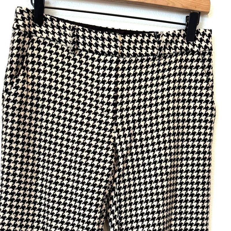Trina Turk Trina Turk Houndstooth Wool Plaid Cropped Flare Pants Size 27" / US 4 / IT 40 - 4 Thumbnail