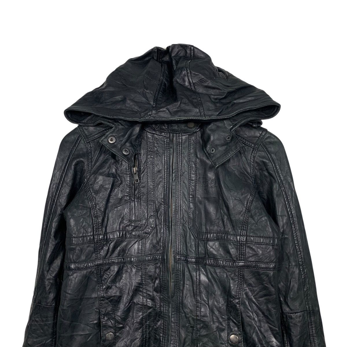 Tommy Hilfiger HILFIGER DENIM Sheepskin Leather Hooded Jacket #2561-C116 Size S / US 4 / IT 40 - 2 Thumbnail