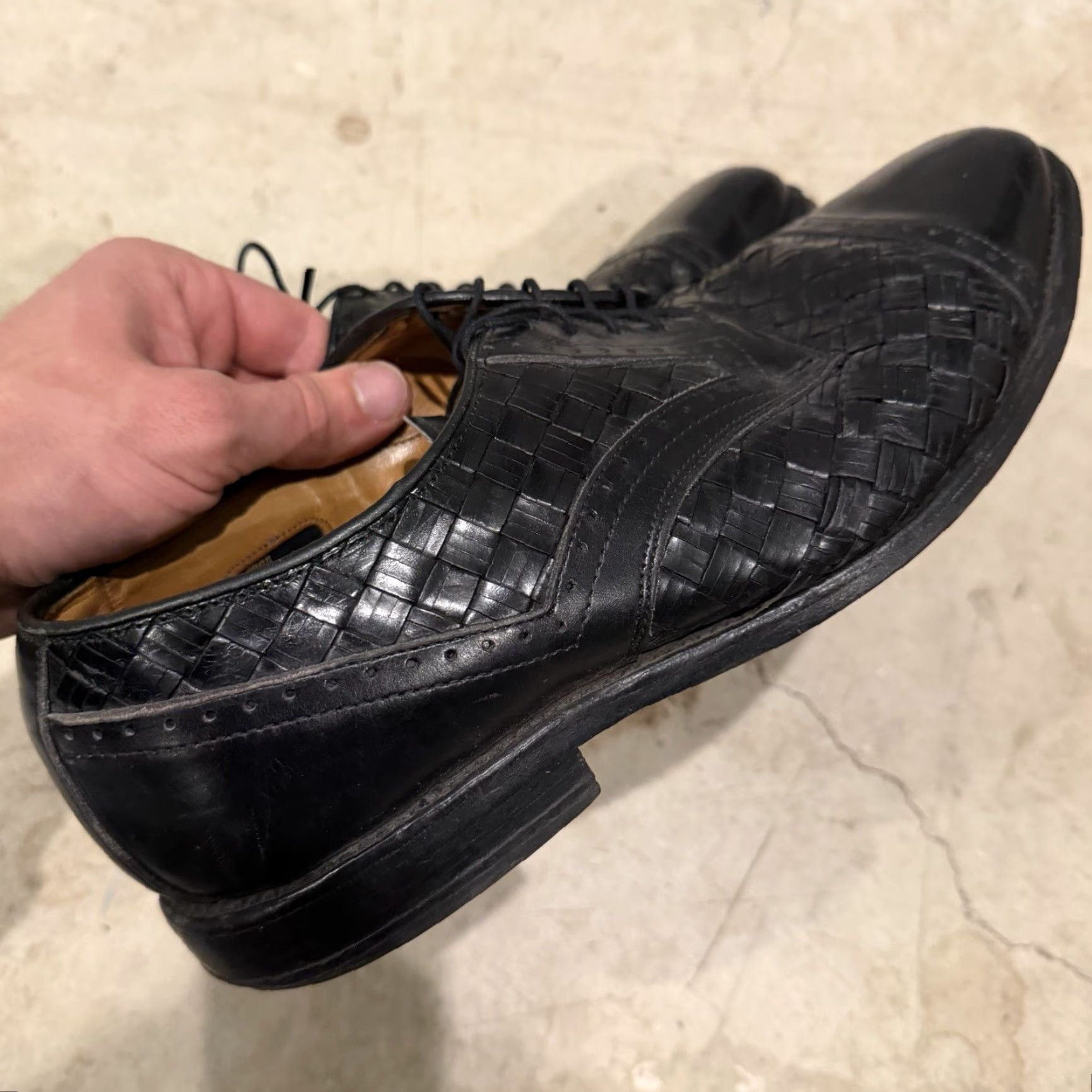 Allen Edmonds VINTAGE Allen Edmonds Crandon Black Weave Cap Toe Oxfords Mens 9.5 D Shoes Size ONE SIZE - 5 Thumbnail