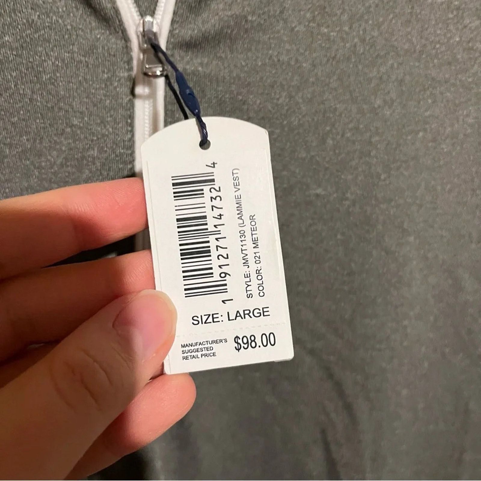 johnnie-O Johnnie-O Lammie NWT Meteor Gray 1/4 Zip Golf Vest Size US L / EU 52-54 / 3 - 5 Thumbnail