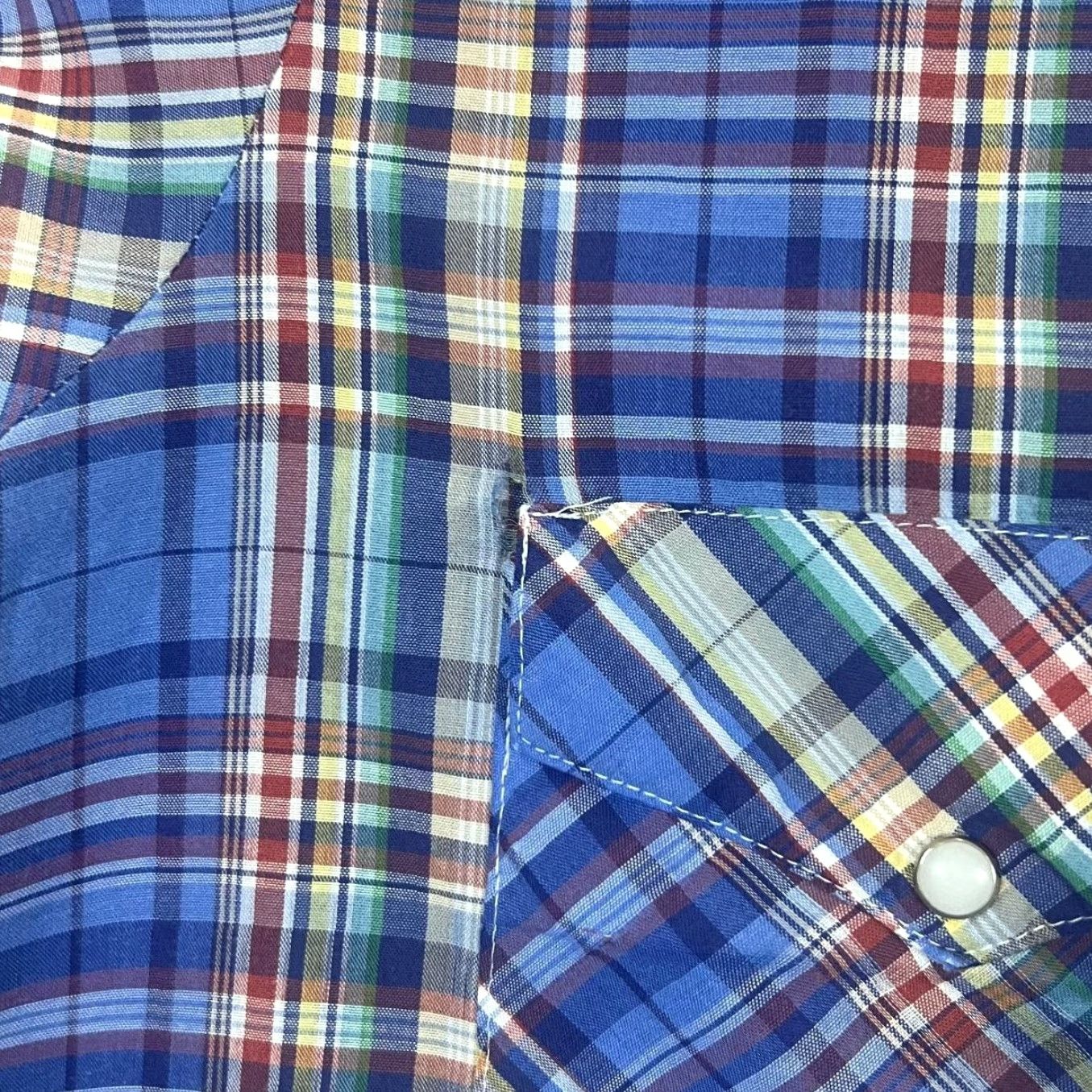 Vintage VINTAGE Dale's Made In USA Cowboy Western Plaid Check Pearl Snap Popper Shirt Medium Men Blue/Turquoise 90s Cohesive Western Theme Mens Size US M / EU 48-50 / 2 - 3 Thumbnail