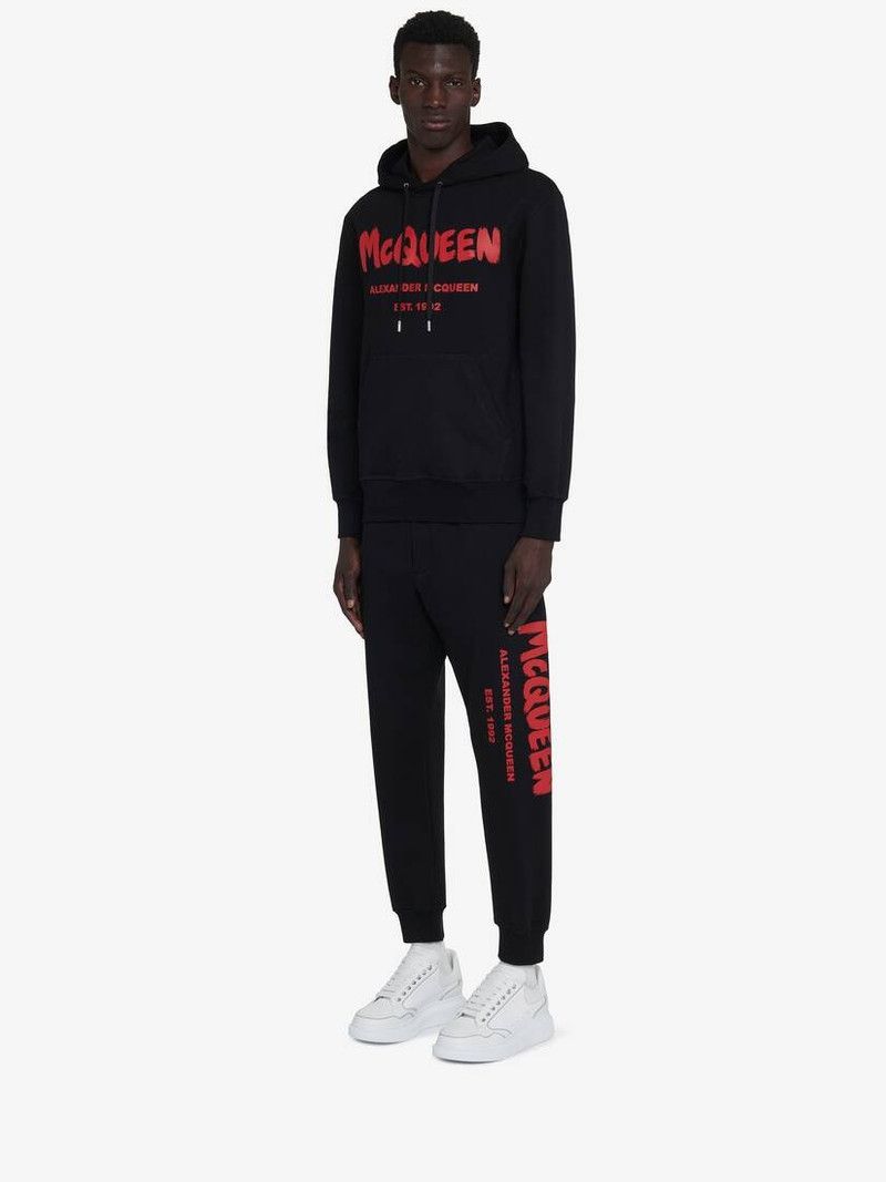 Alexander McQueen o1srvl11e0226 McQueen Graffiti Hooded Sweatshirt In Black Size US XL / EU 56 / 4 - 4 Thumbnail