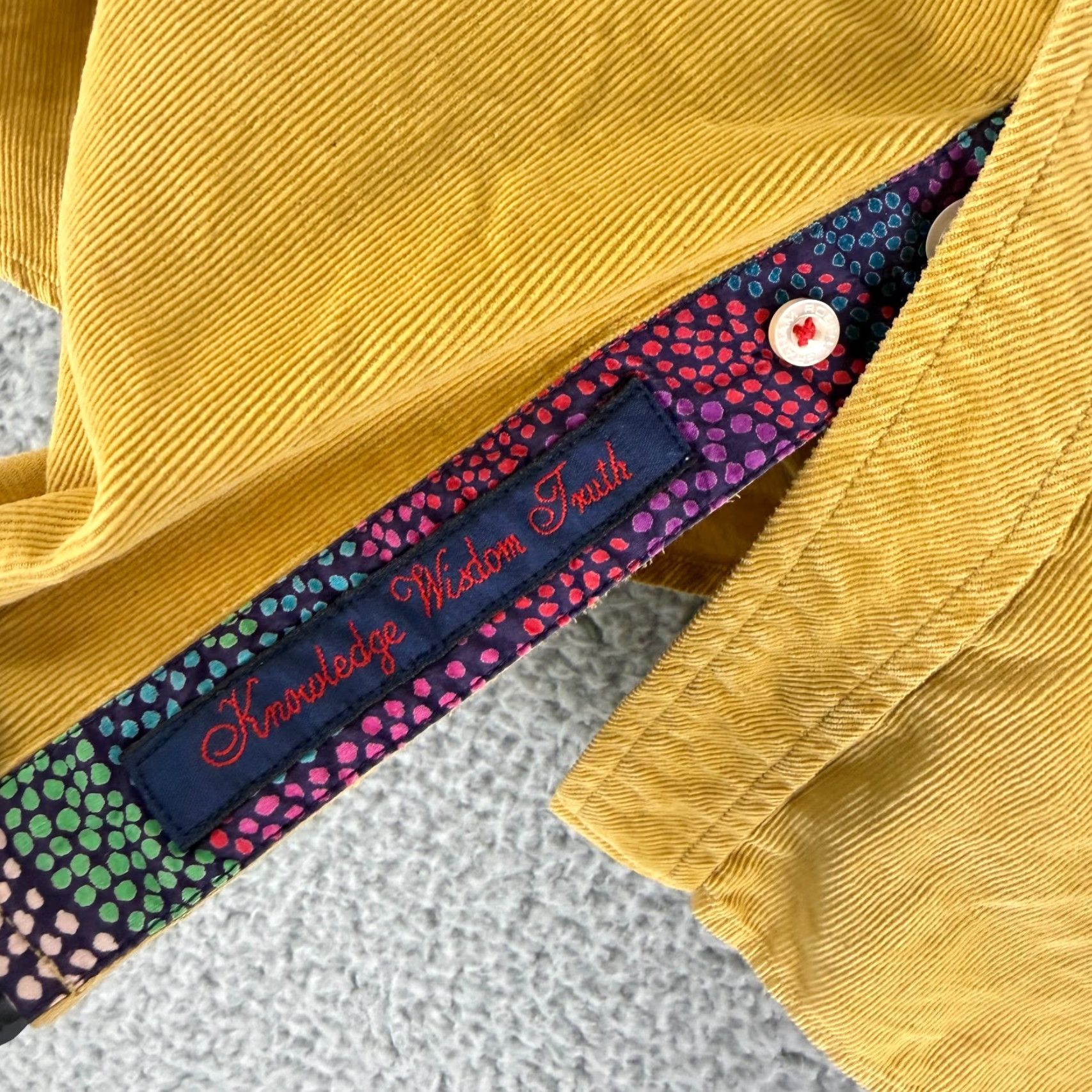 Robert Graham Robert Graham Button-Up Shirt Men Medium Yellow Corduroy Long Sleeve 100% Cotton Size US M / EU 48-50 / 2 - 7 Thumbnail