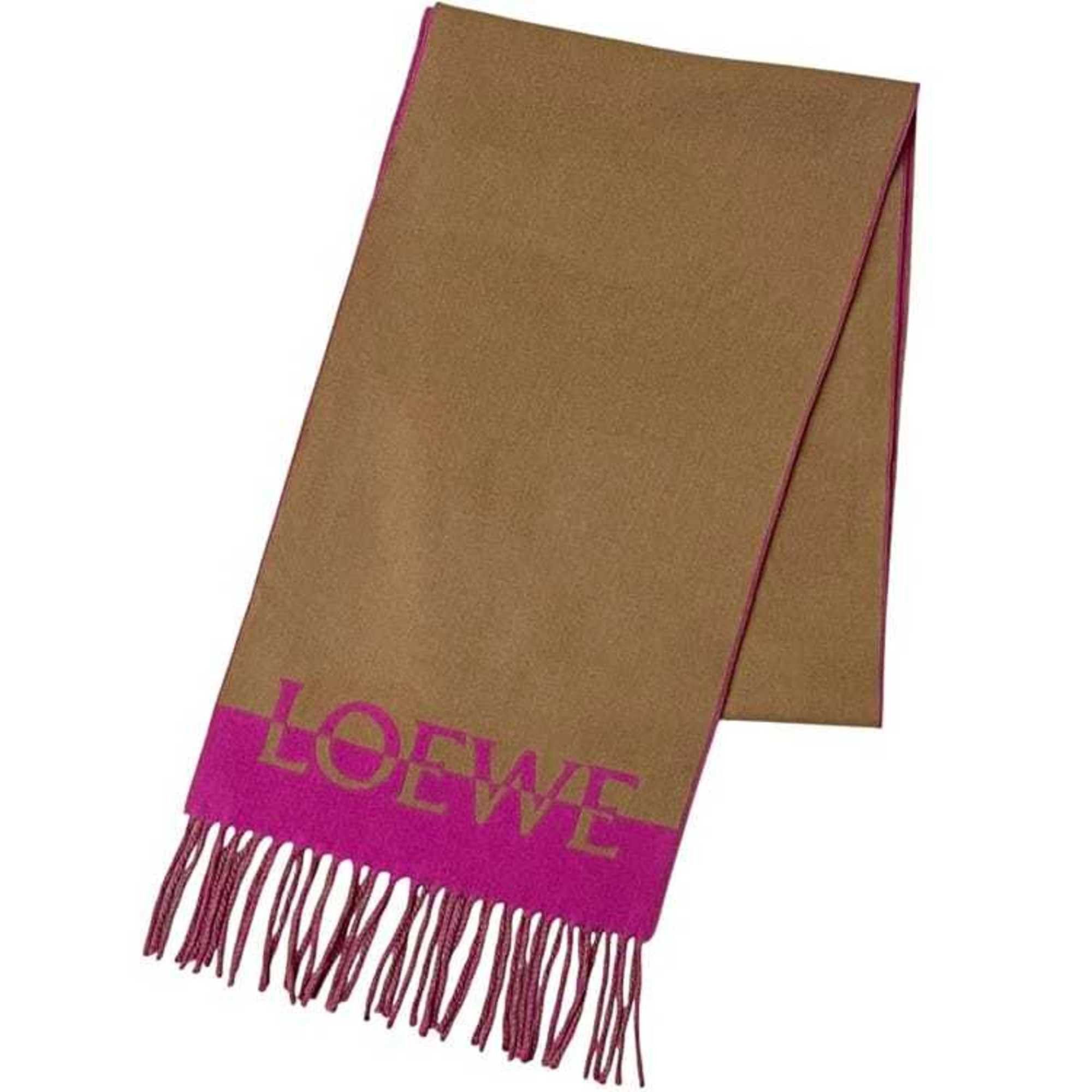 Loewe Loewe Scarf ec-24934 Beige Pink 90% Wool 10% Cashmere Two-Tone Men's Women's Mark Size ONE SIZE - 1 Thumbnail