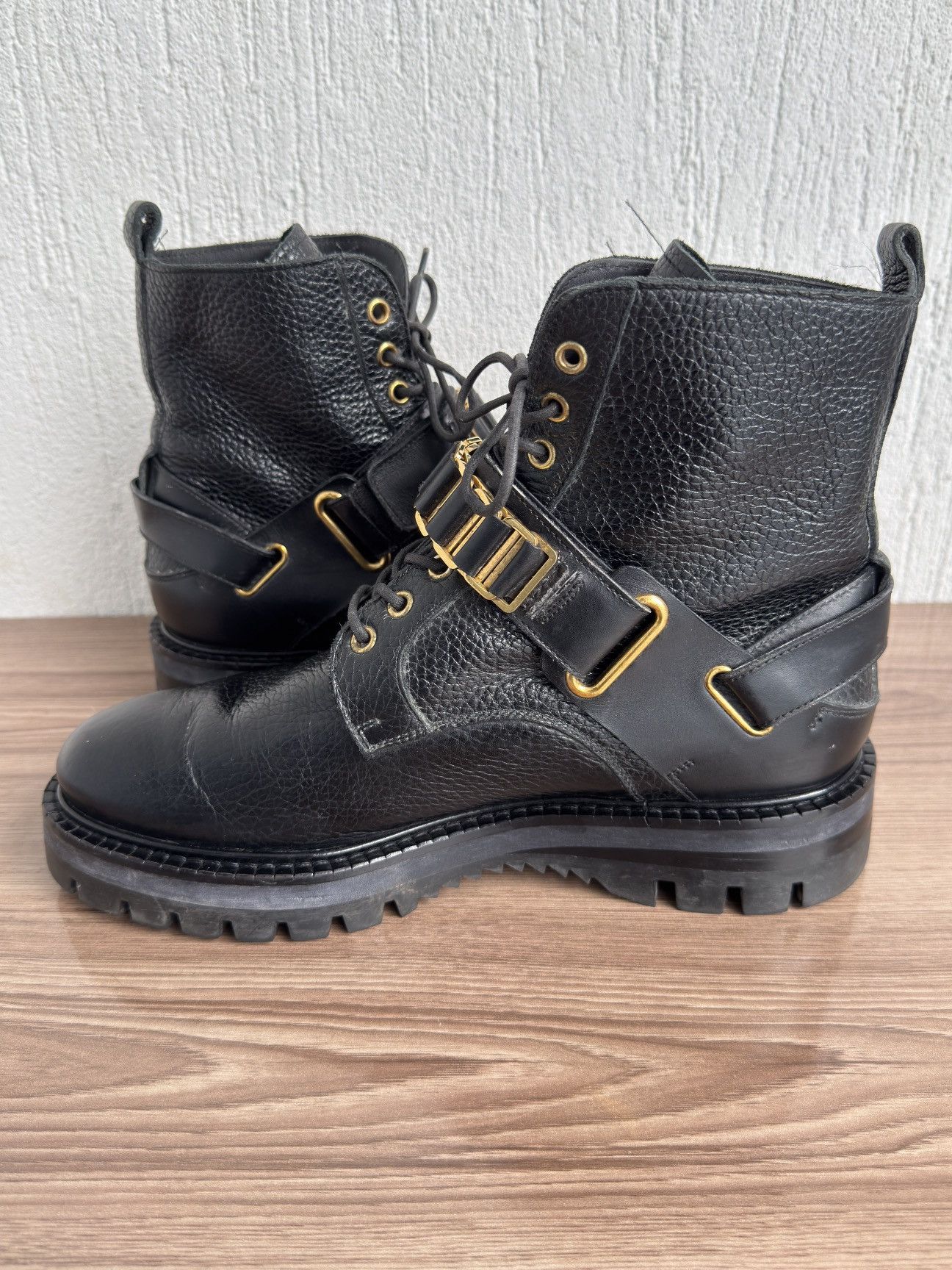 Versace ❗️🔥Medusa logo strapped combat boots Size US 7.5 / EU 40-41 - 12 Thumbnail