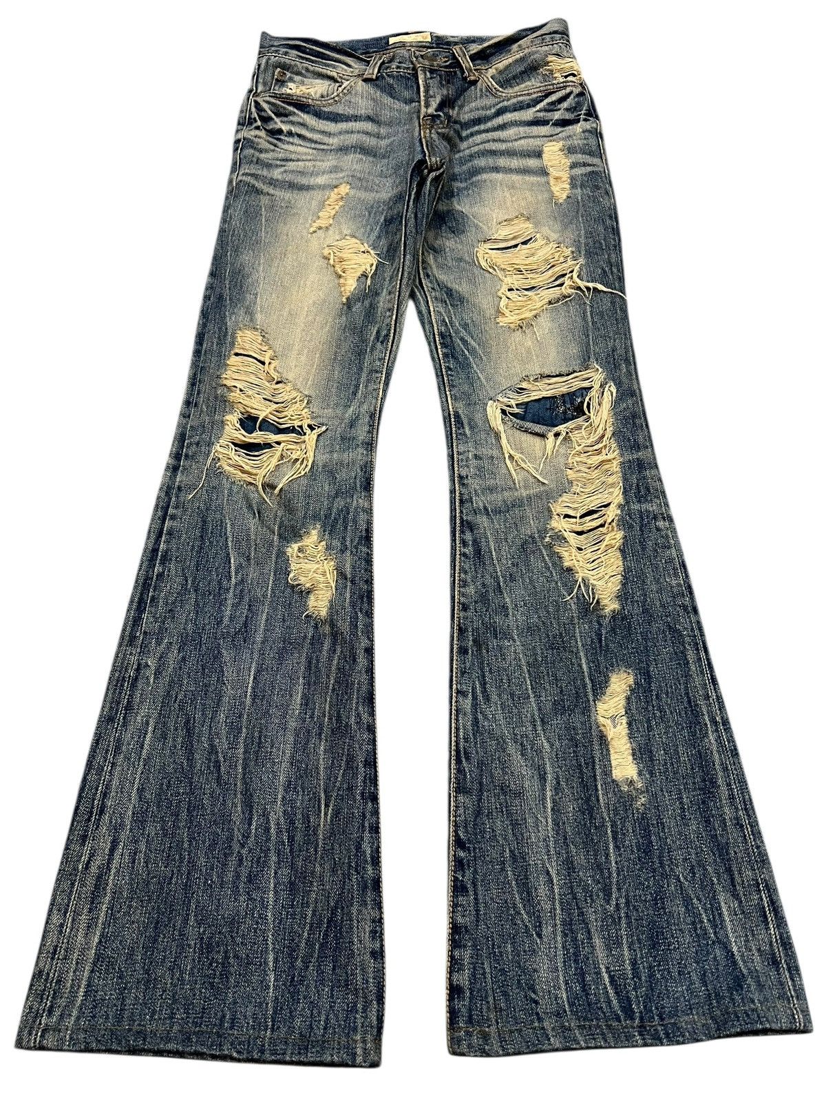 Japanese Brand 💥Flare💥G.O.A Distressed Mud Wash Like Tornado Mart Jean Size US 28 / EU 44 - 1 Thumbnail