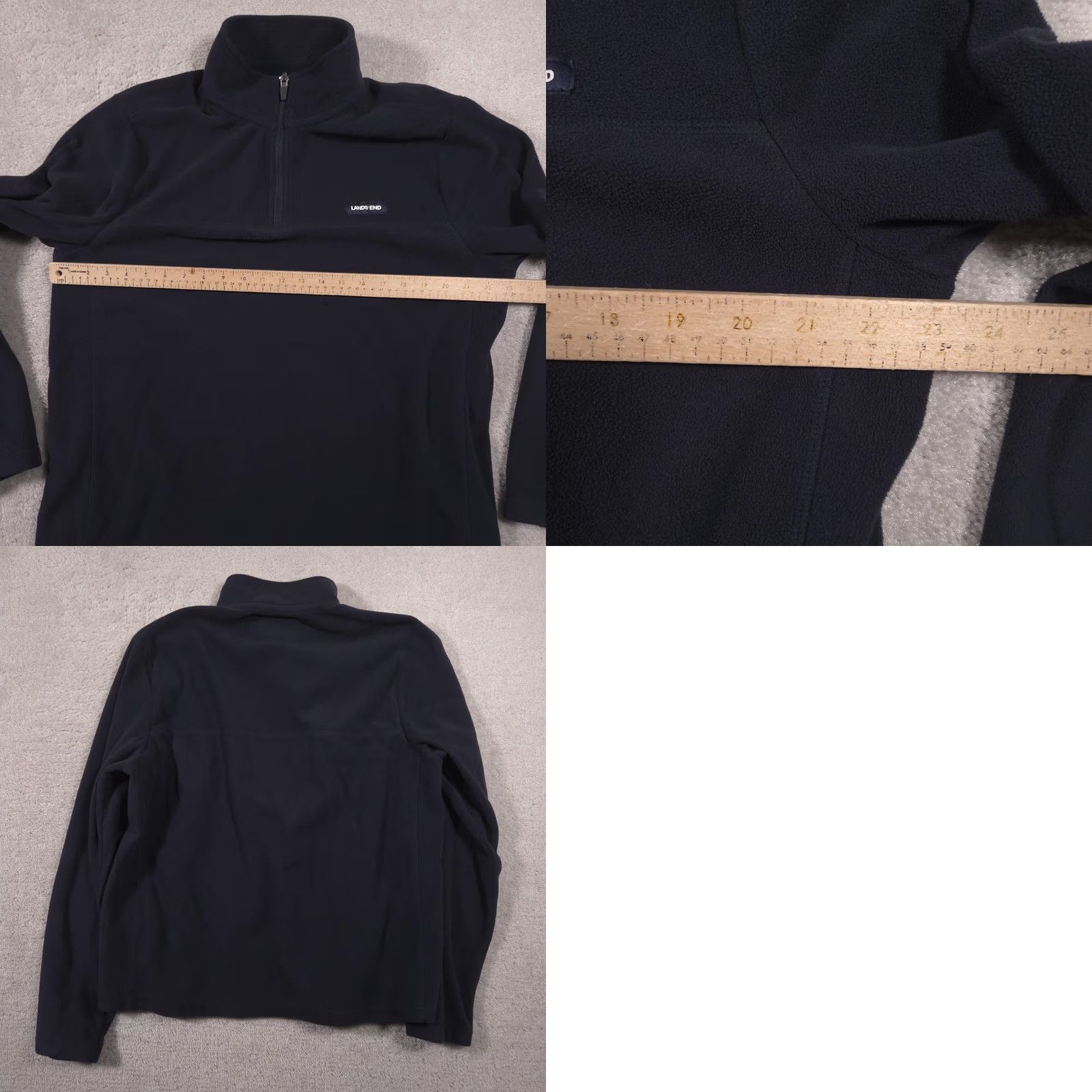 Lands' End VINTAGE Lands' End Pullover Mens L Blue Fleece 1/4 Zip Mock Neck Hiking Winter Size US L / EU 52-54 / 3 - 8 Thumbnail