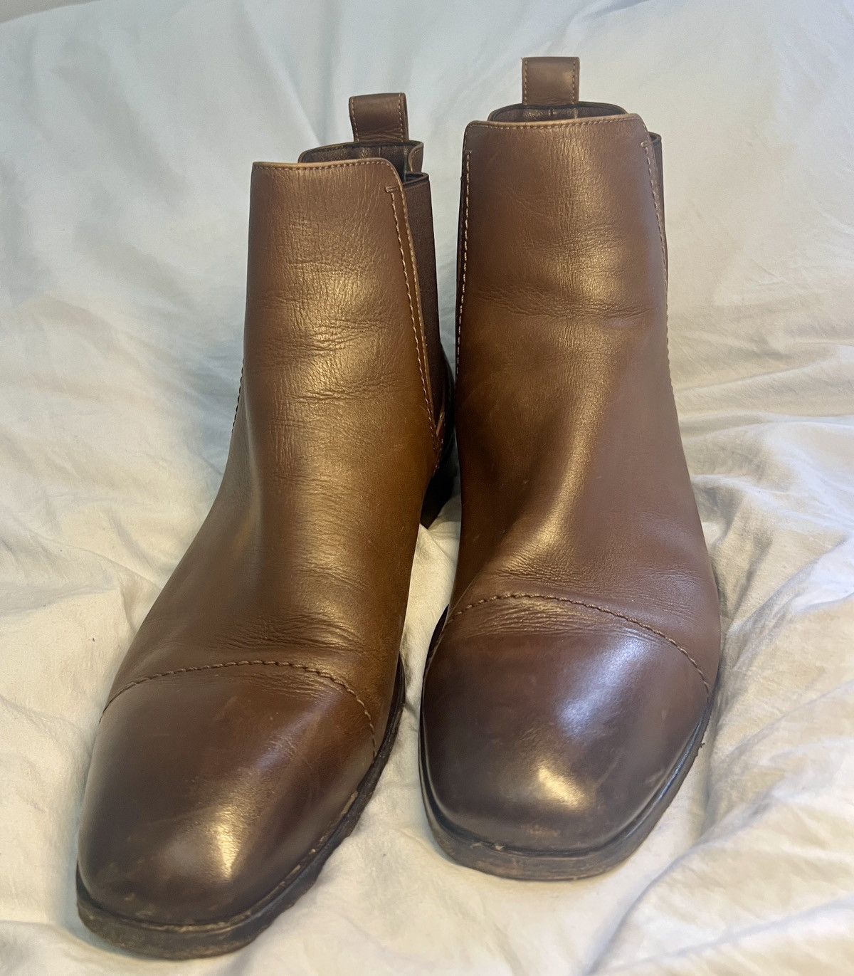 Ermenegildo Zegna Ermenegildo Zegna Leather Cap-Toe Chelsea Boots Size US 10 / EU 43 - 1 Thumbnail