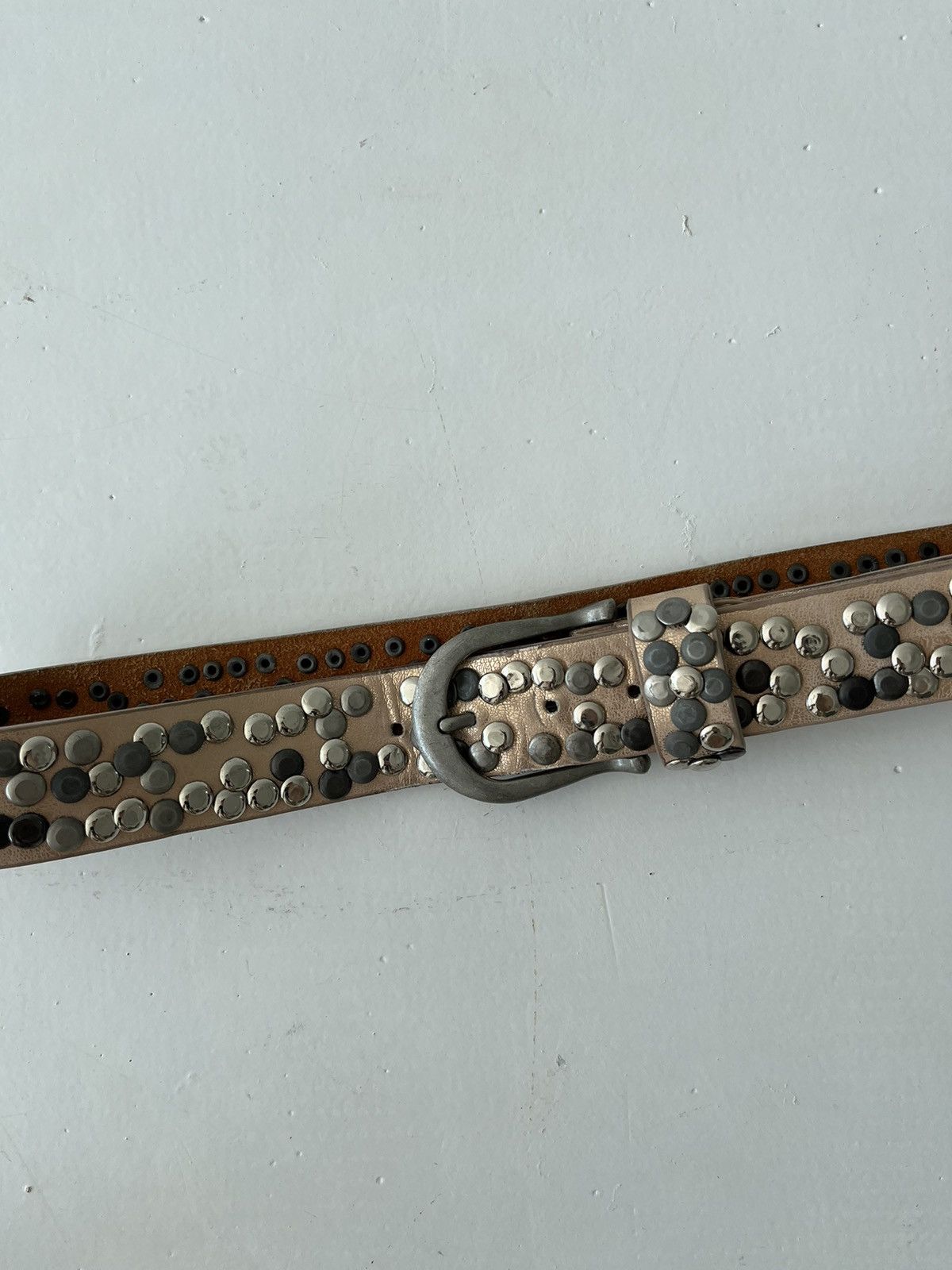 Japanese Brand Japanese vintage pink leather belt grunge punk Y2K Size ONE SIZE - 3 Thumbnail