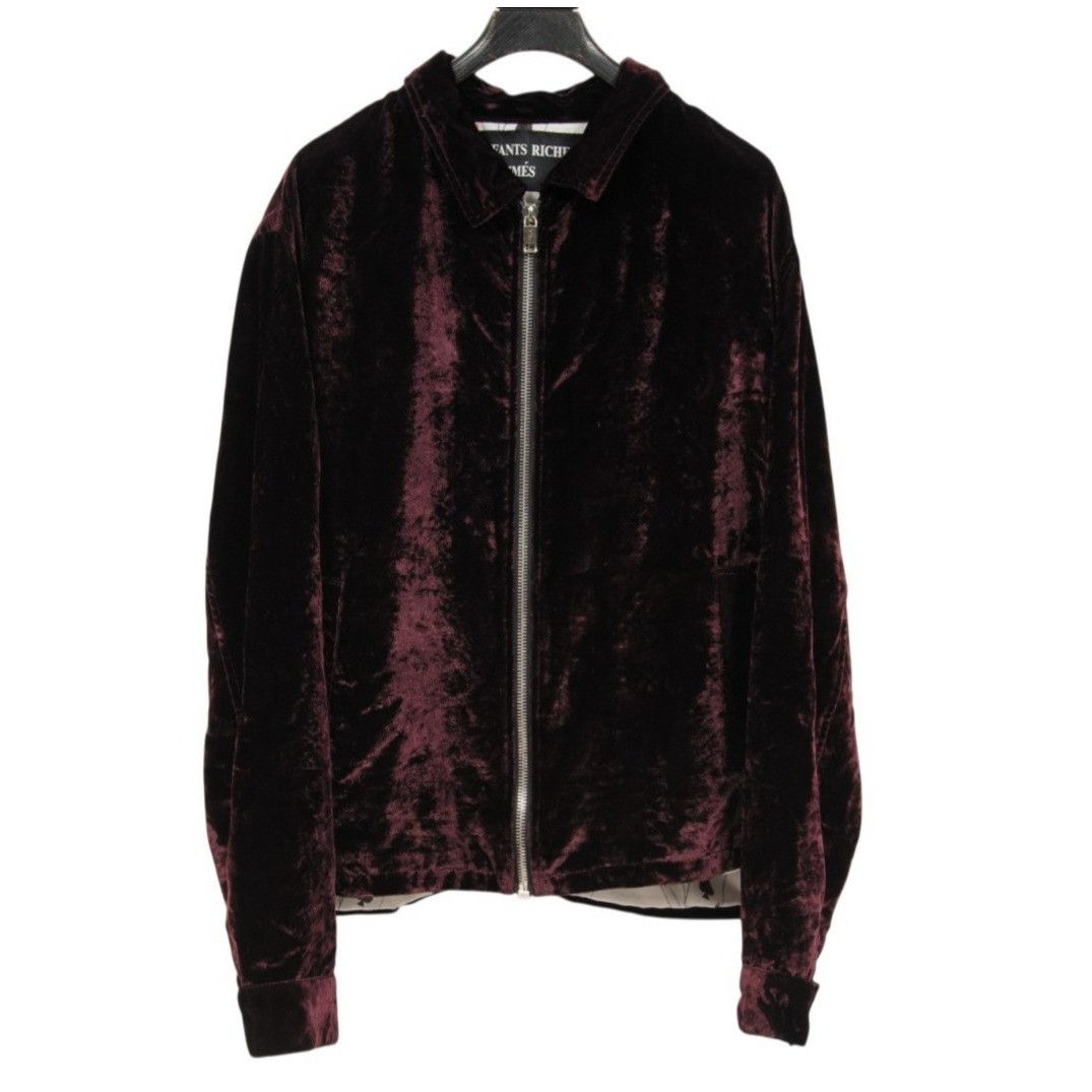 Enfants Riches Deprimes Zip Up Card Jacket Burgundy Velvet - 02692 Size US L / EU 52-54 / 3 - 1 Thumbnail
