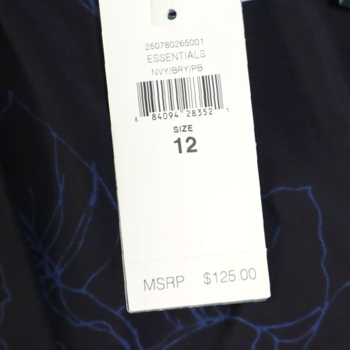 Ralph Lauren Lauren Ralph Lauren Dress Navy Blue Women's 12 Flare Sleeve Floral V-Neck 3/4 Sleeve Slim Cocktail Shirt Size XL / US 12-14 / IT 48-50 - 6 Thumbnail