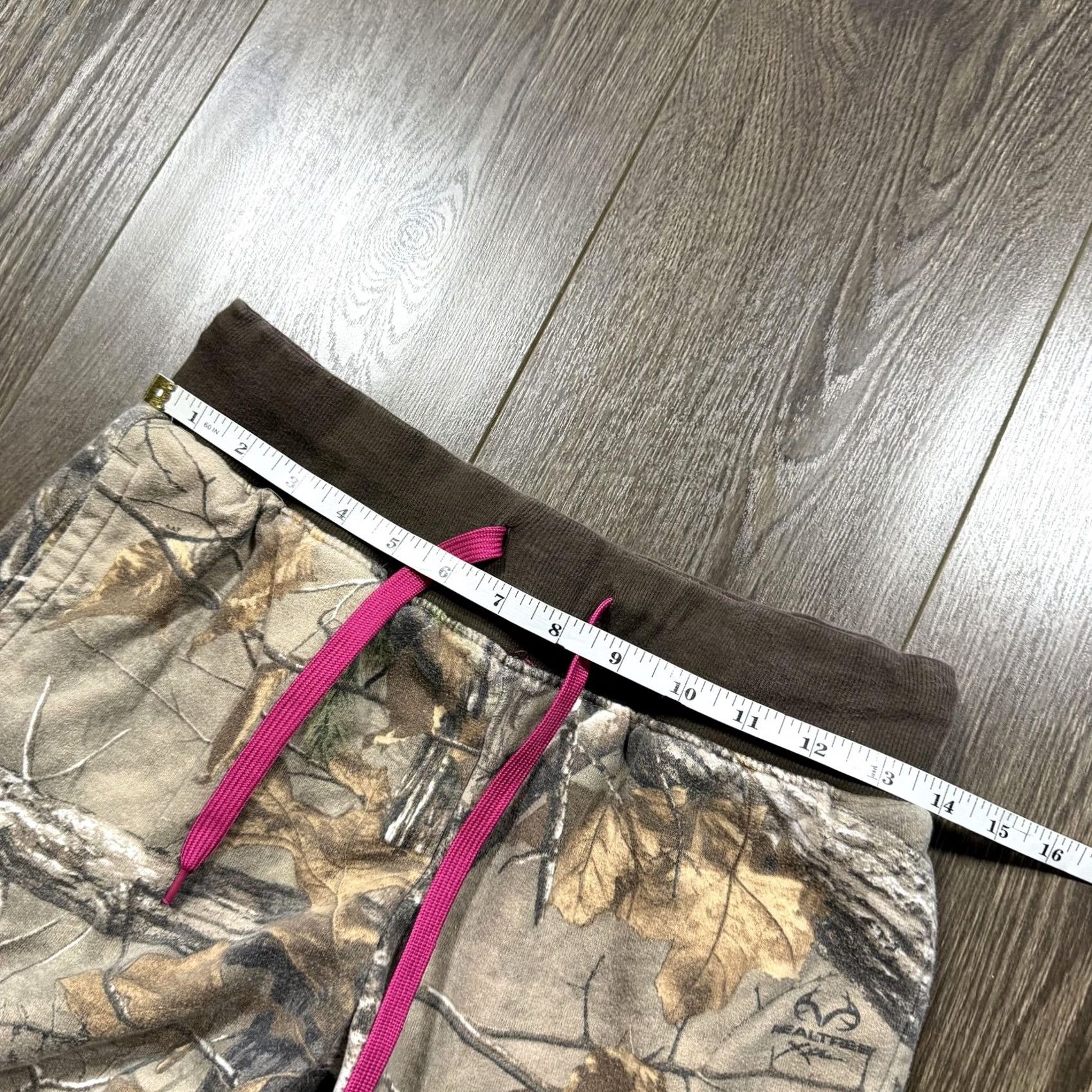 Realtree Y2K Camo Sweatpants Flare Hunting Womens Large Brown Fleece Drawstring Lounge Size 36" / US 14 / IT 50 - 5 Thumbnail