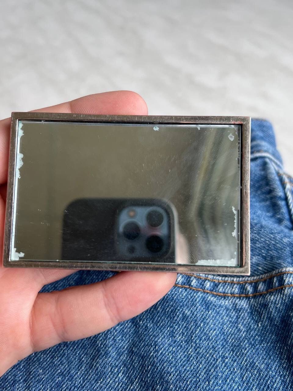 Yves Saint Laurent YSL 2004 Steel Metal Beauty Futuristic Mirror Glass Y2K Rare Size ONE SIZE - 10 Thumbnail