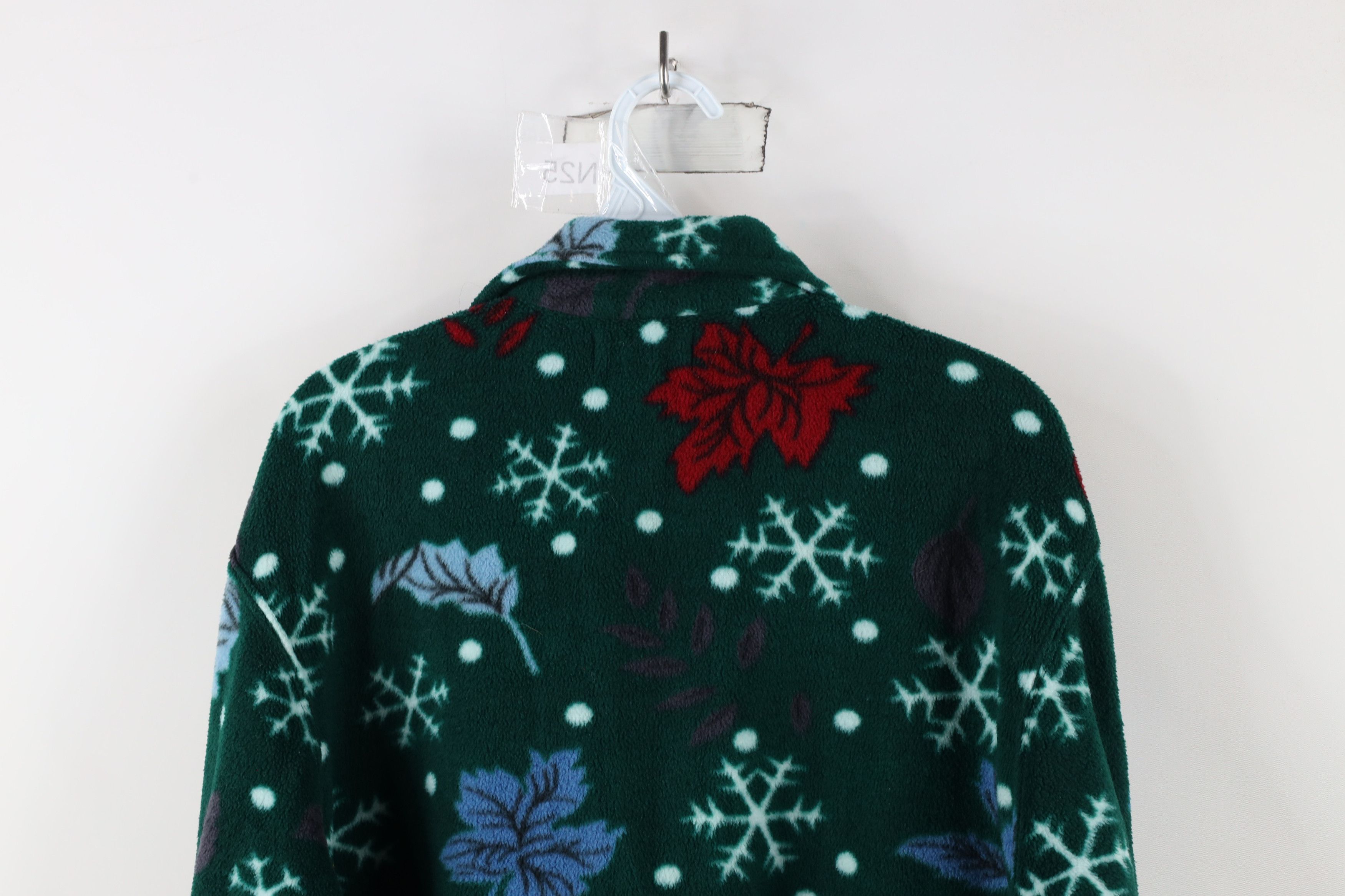 Vintage Vintage 90s Streetwear Snowflake Half Zip Fleece Sweater Size L / US 10 / IT 46 - 9 Thumbnail
