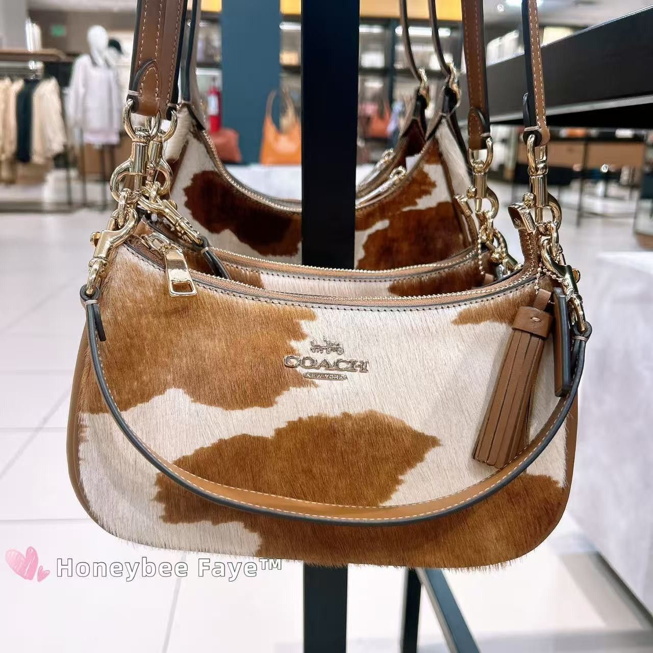 Coach Teri Shoulder Bag In Haircalf With Cow Print CDW45 Size ONE SIZE - 1 Thumbnail