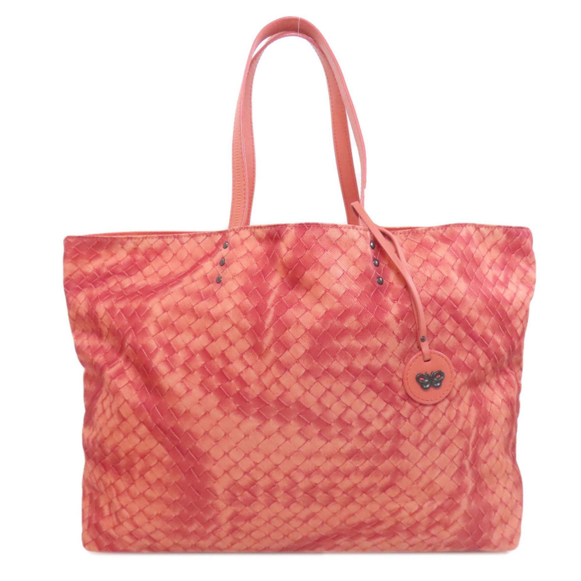 Bottega Veneta Intrecciato Illusion Tote Bag Nylon Material Women's Bottega Veneta in Red