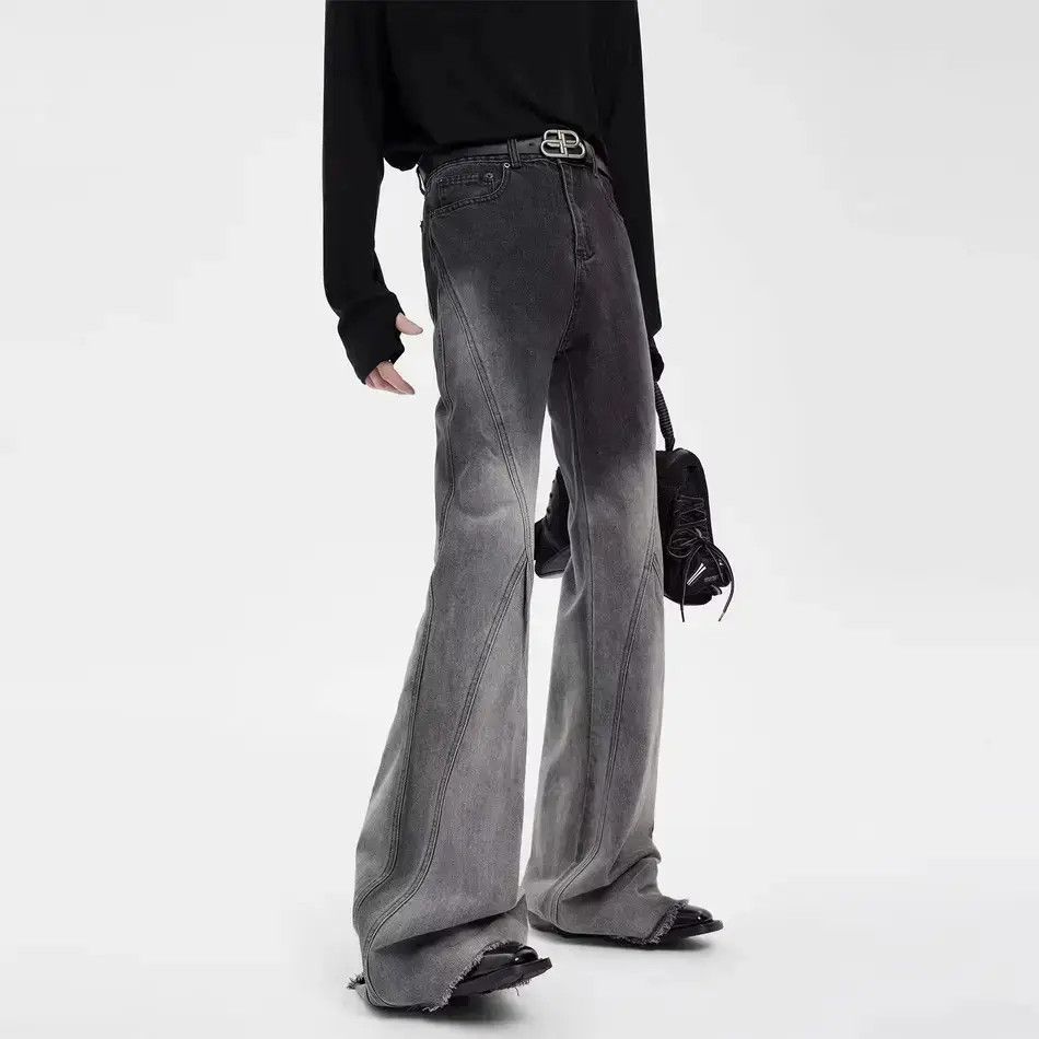 Japanese Brand Black gray gradient washed denim jeans Size US 32 / EU 48 - 6 Thumbnail