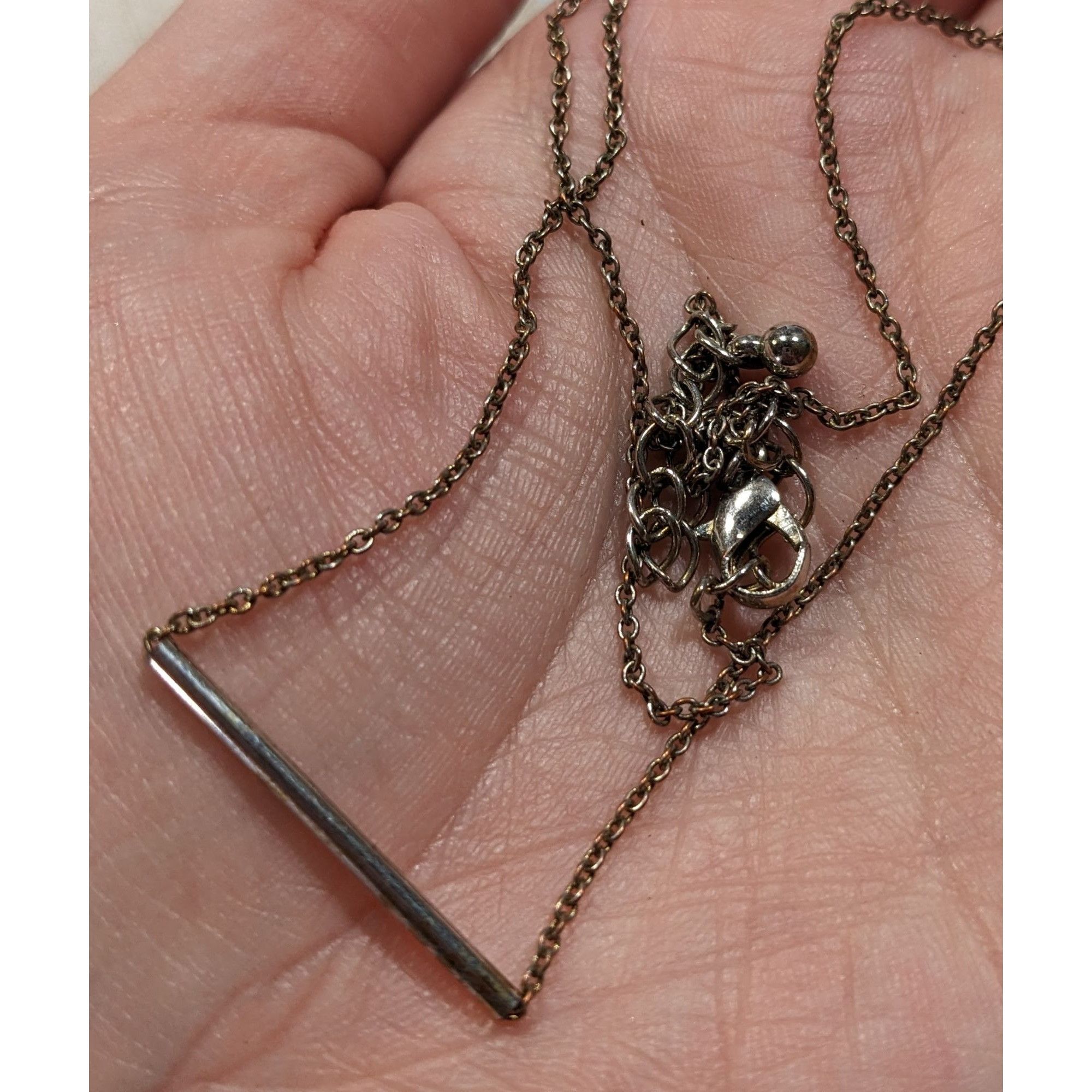 Other Minimalist Silver Tone Tube On Chain Necklace Size ONE SIZE - 5 Thumbnail