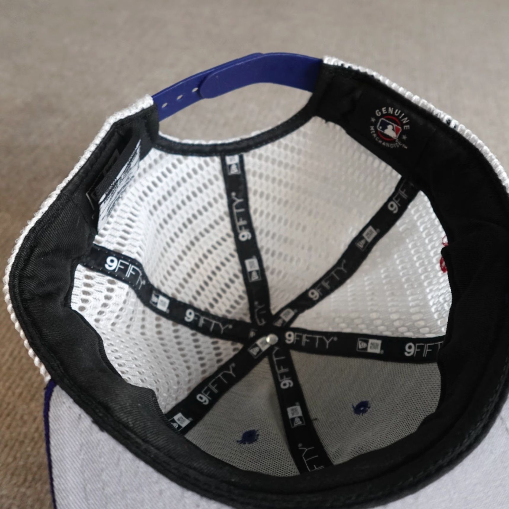 New Era Los Angeles Dodgers Hat Blue Trucker New Era Embroidered Hat Size ONE SIZE - 4 Thumbnail