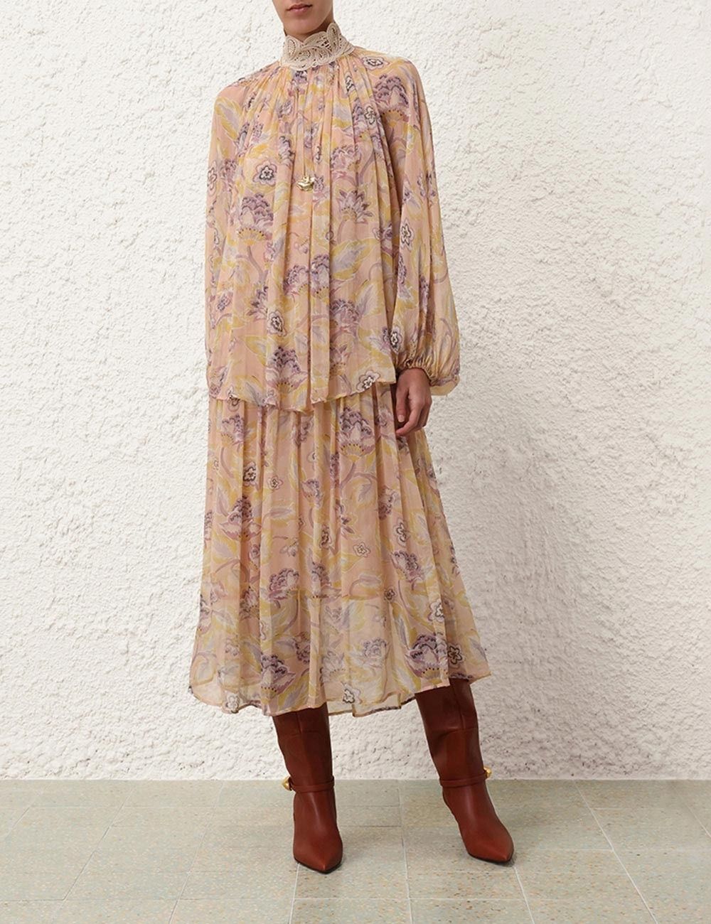 Zimmermann oc11z0825 Illustration Lace Edge Dress in Multicolor Size L / US 10 / IT 46 - 2 Thumbnail