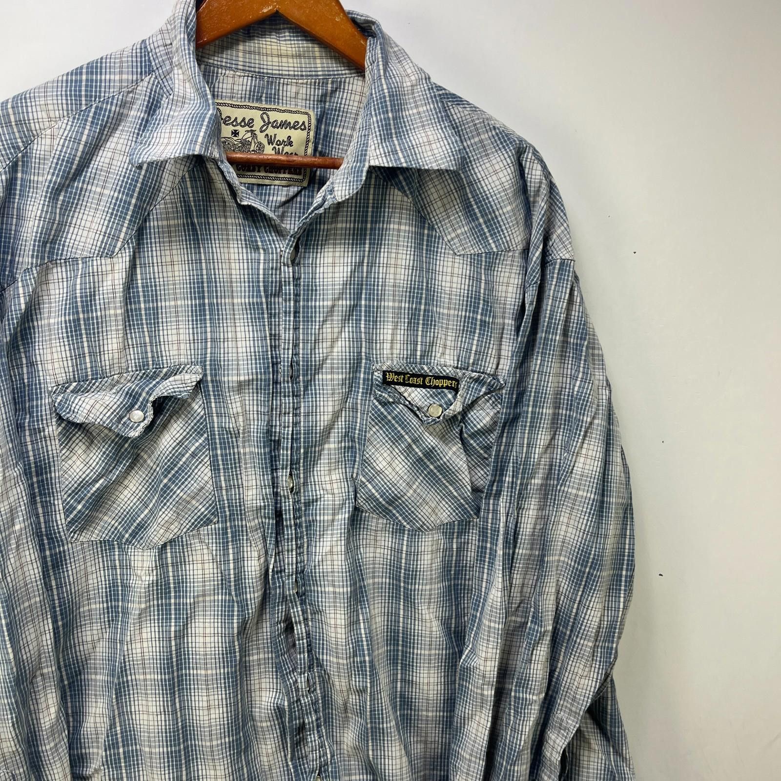West Coast Choppers Vintage Jesse James West Coast Choppers Pearl Snap Shirt 2XL Size US XXL / EU 58 / 5 - 2 Thumbnail